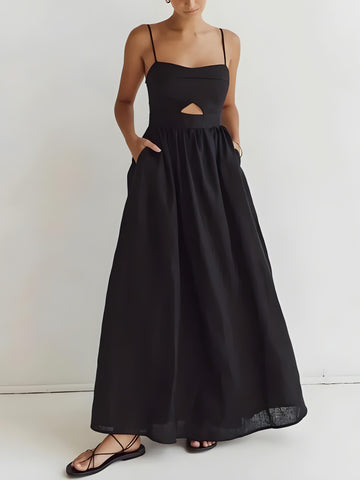 Cut Out Slit Maxi Dress - KAYSMAR