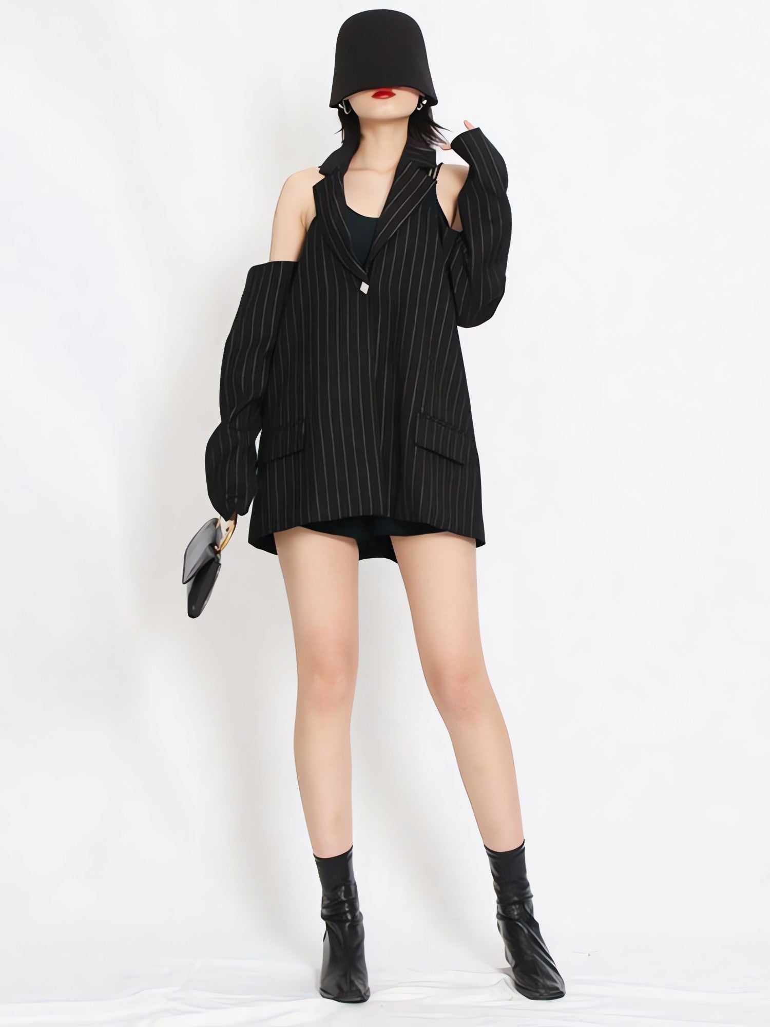 Cut-Out Striped Blazer - KAYSMAR