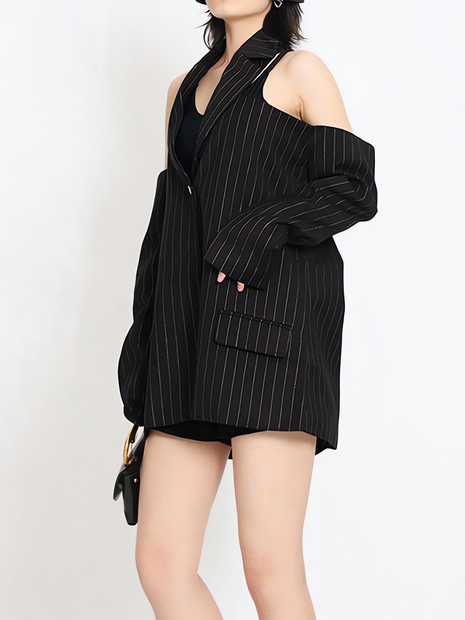 Cut-Out Striped Blazer - KAYSMAR