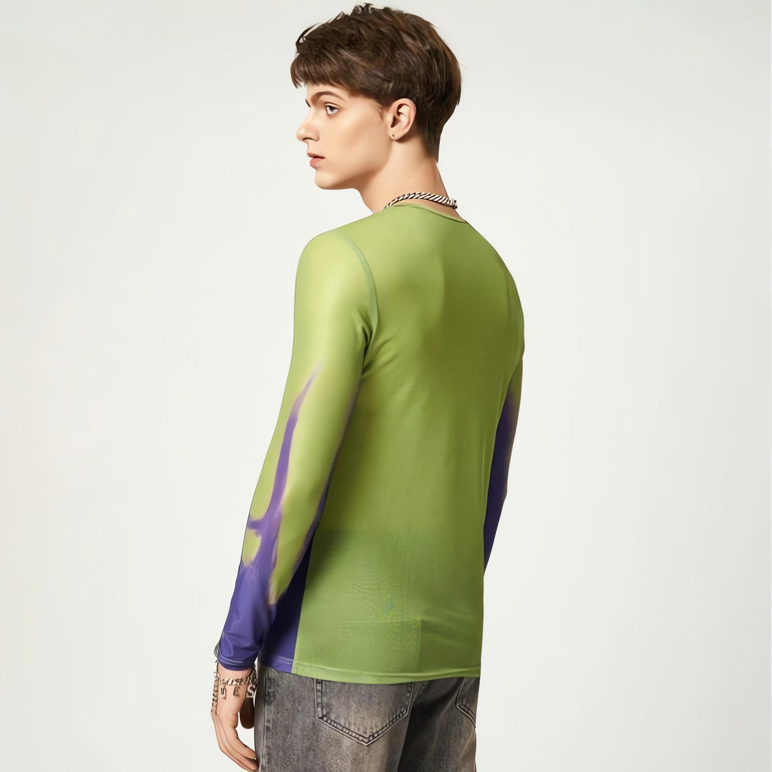 Cyberpunk Abstract Painting Mesh Top - KAYSMAR