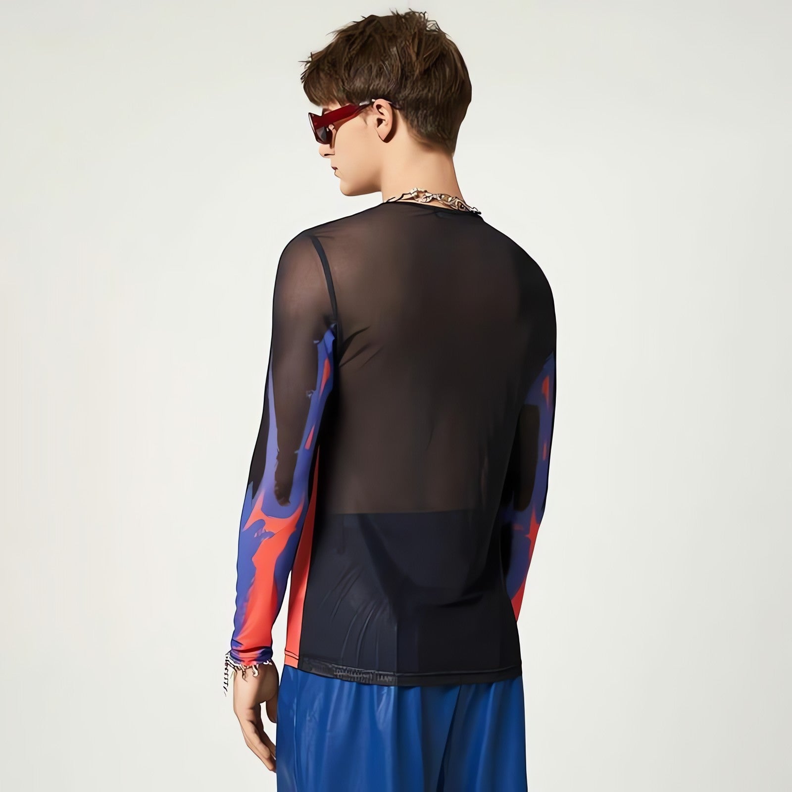 Cyberpunk Abstract Painting Mesh Top - KAYSMAR