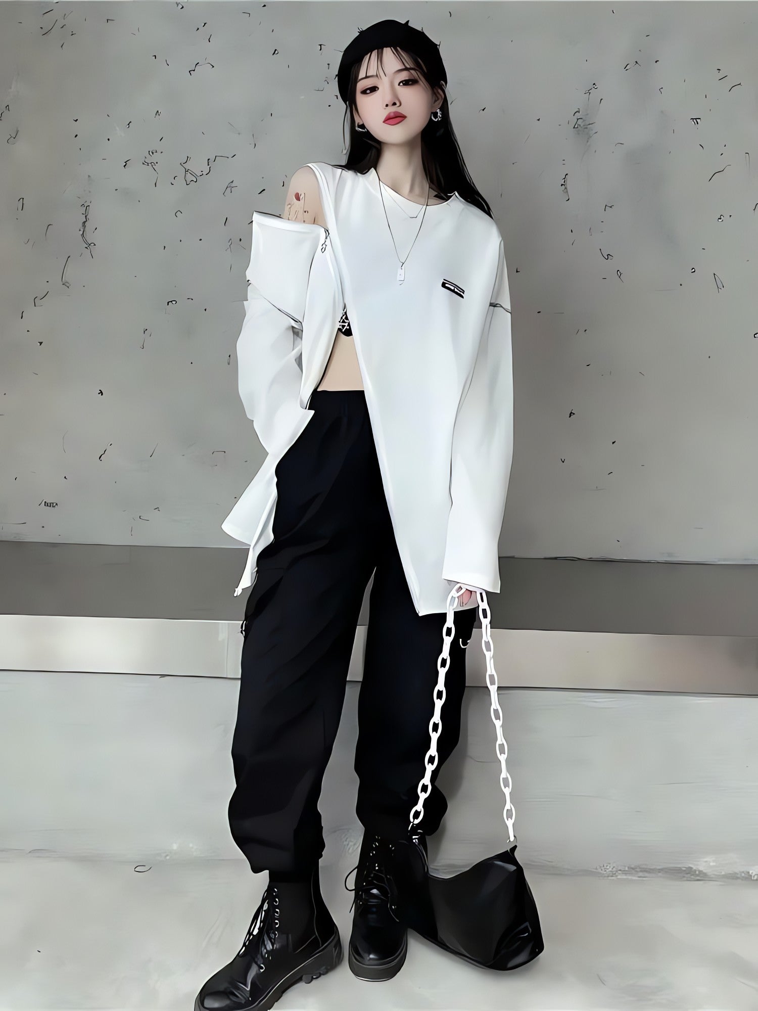 Cyberpunk Cross Zip-Up Top - KAYSMAR