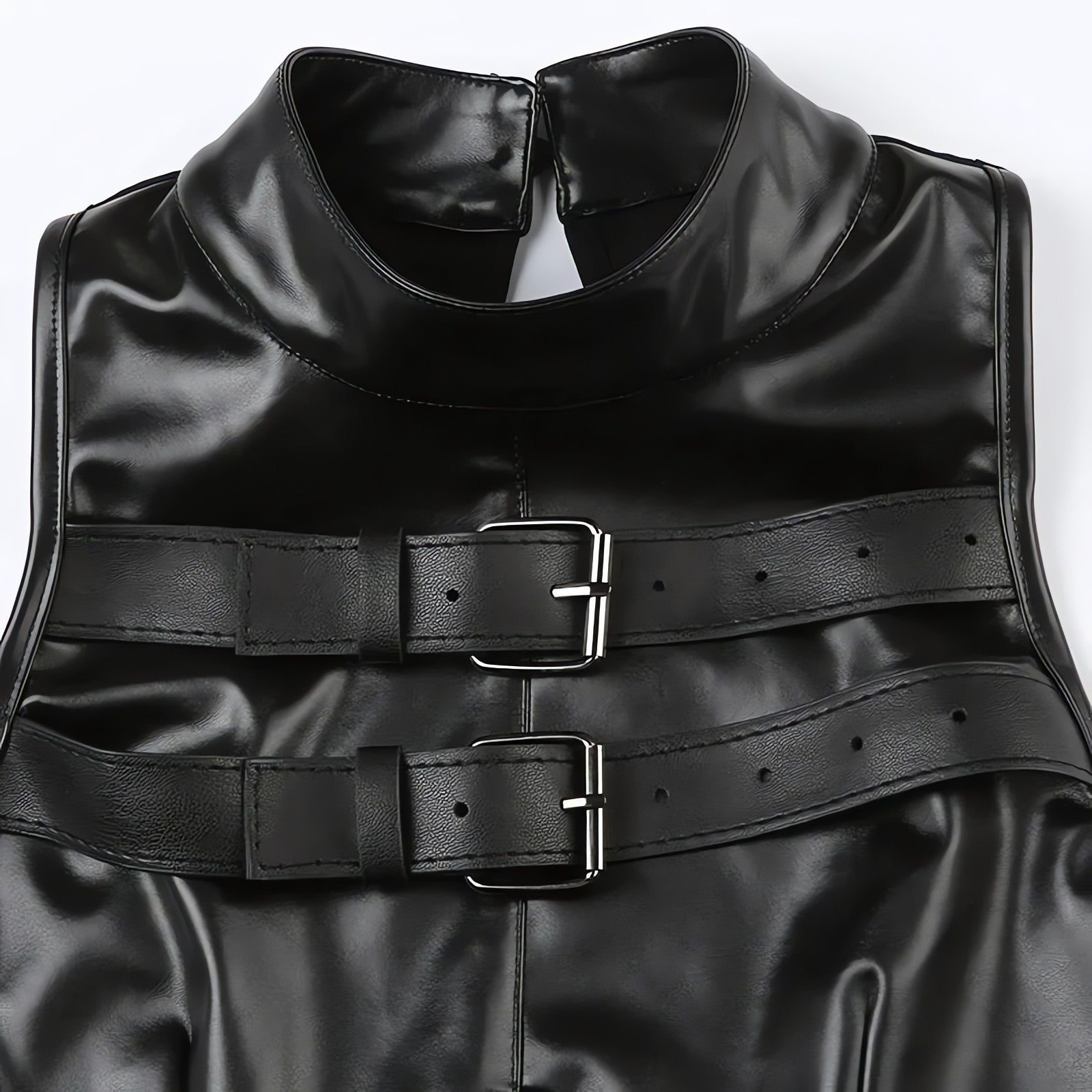 Cyberpunk Faux Leather Crop Top