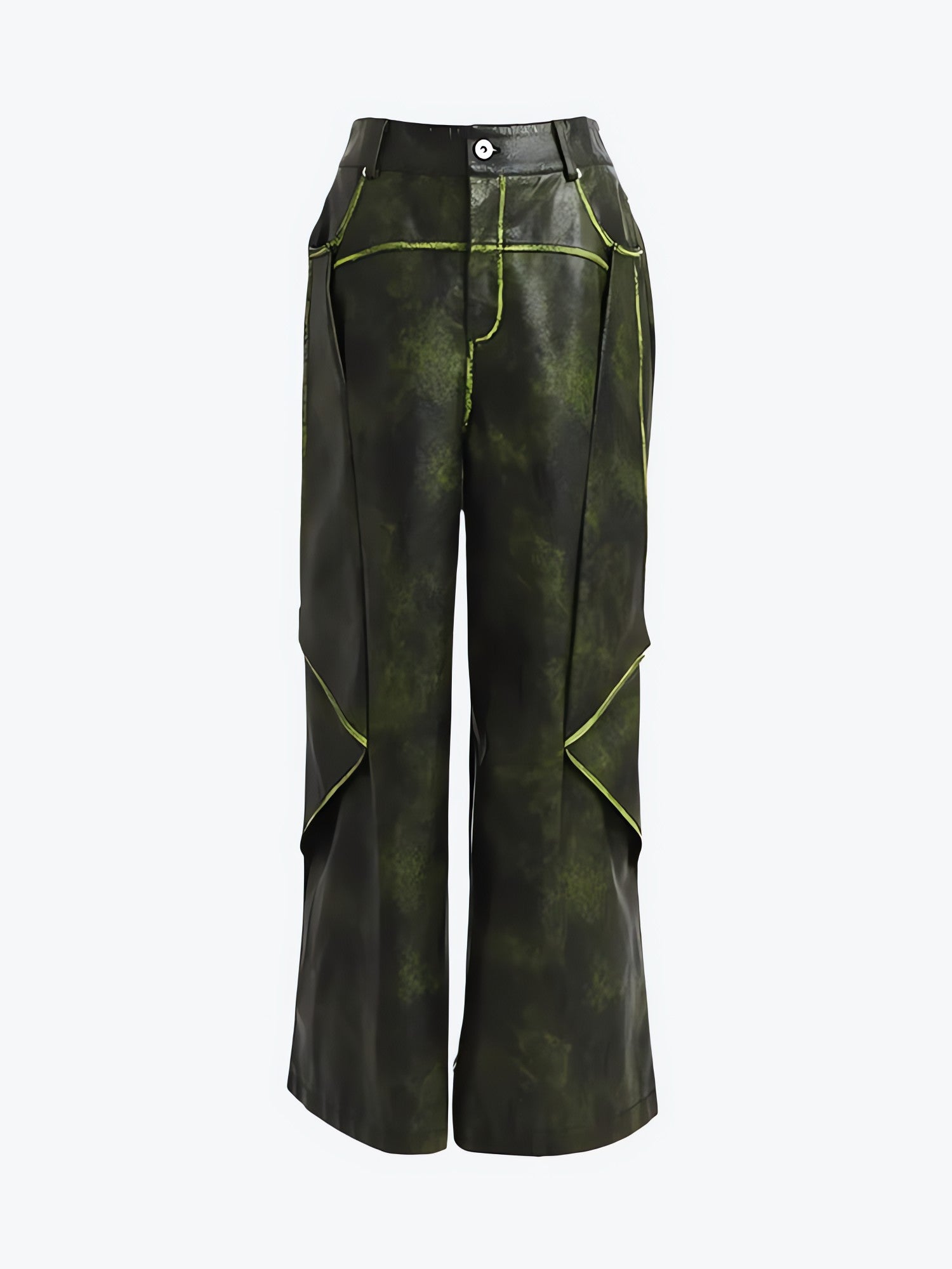 Cyberpunk Forest Faux Leather Pants - KAYSMAR