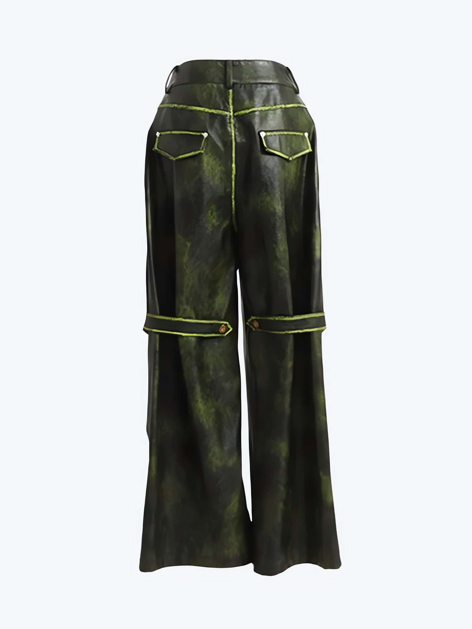 Cyberpunk Forest Faux Leather Pants - KAYSMAR