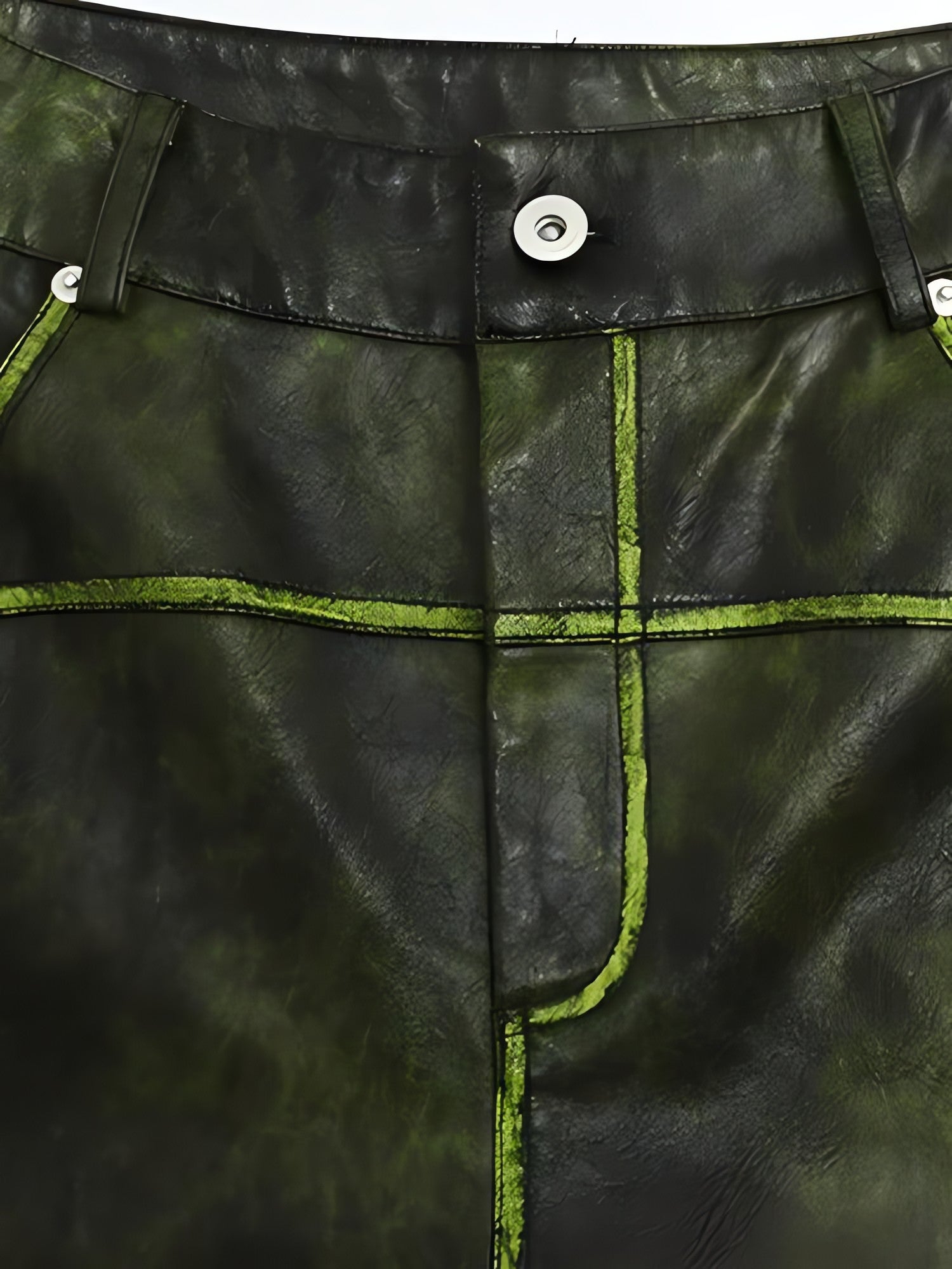 Cyberpunk Forest Faux Leather Pants - KAYSMAR