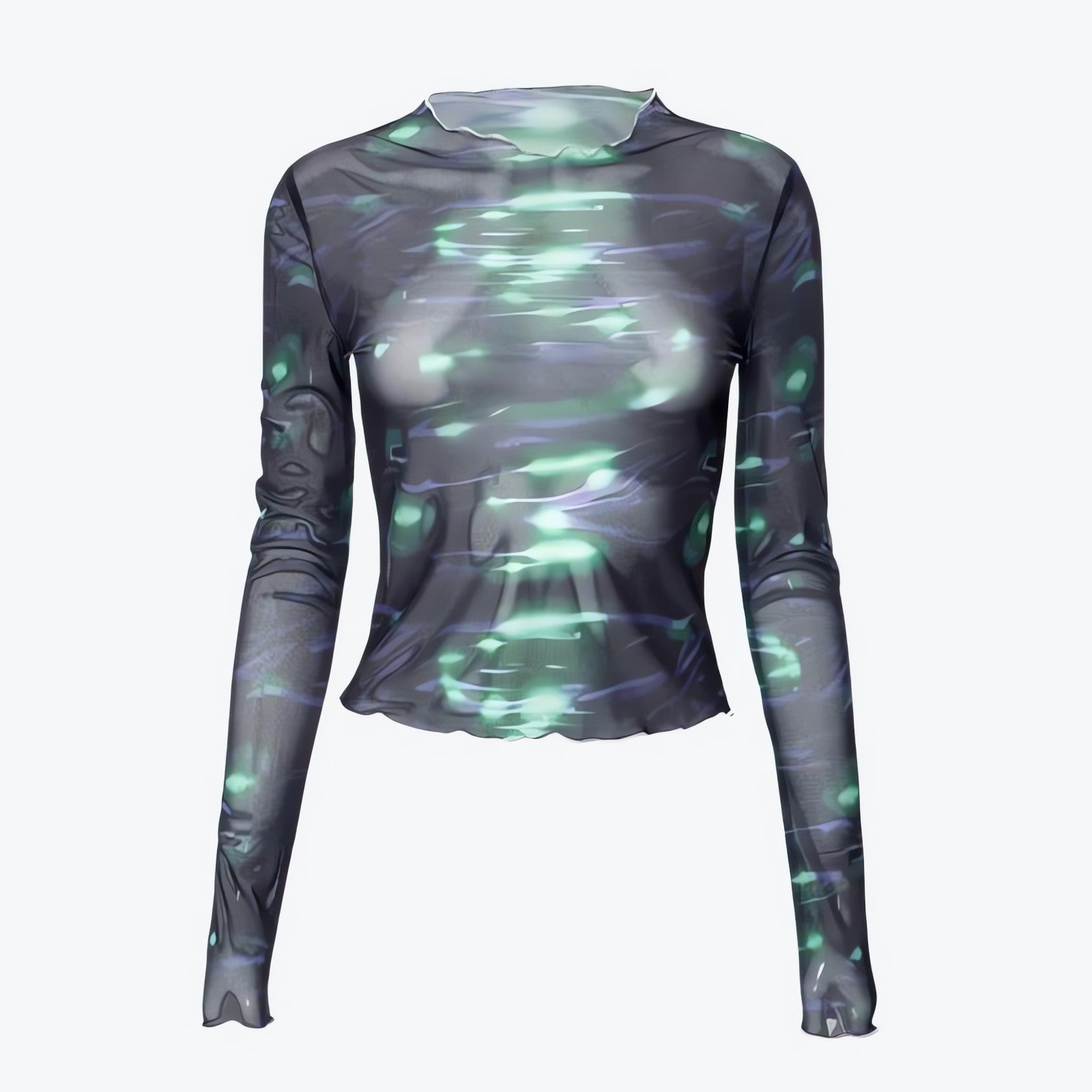 Cyberpunk Green Lights Mesh Top - KAYSMAR