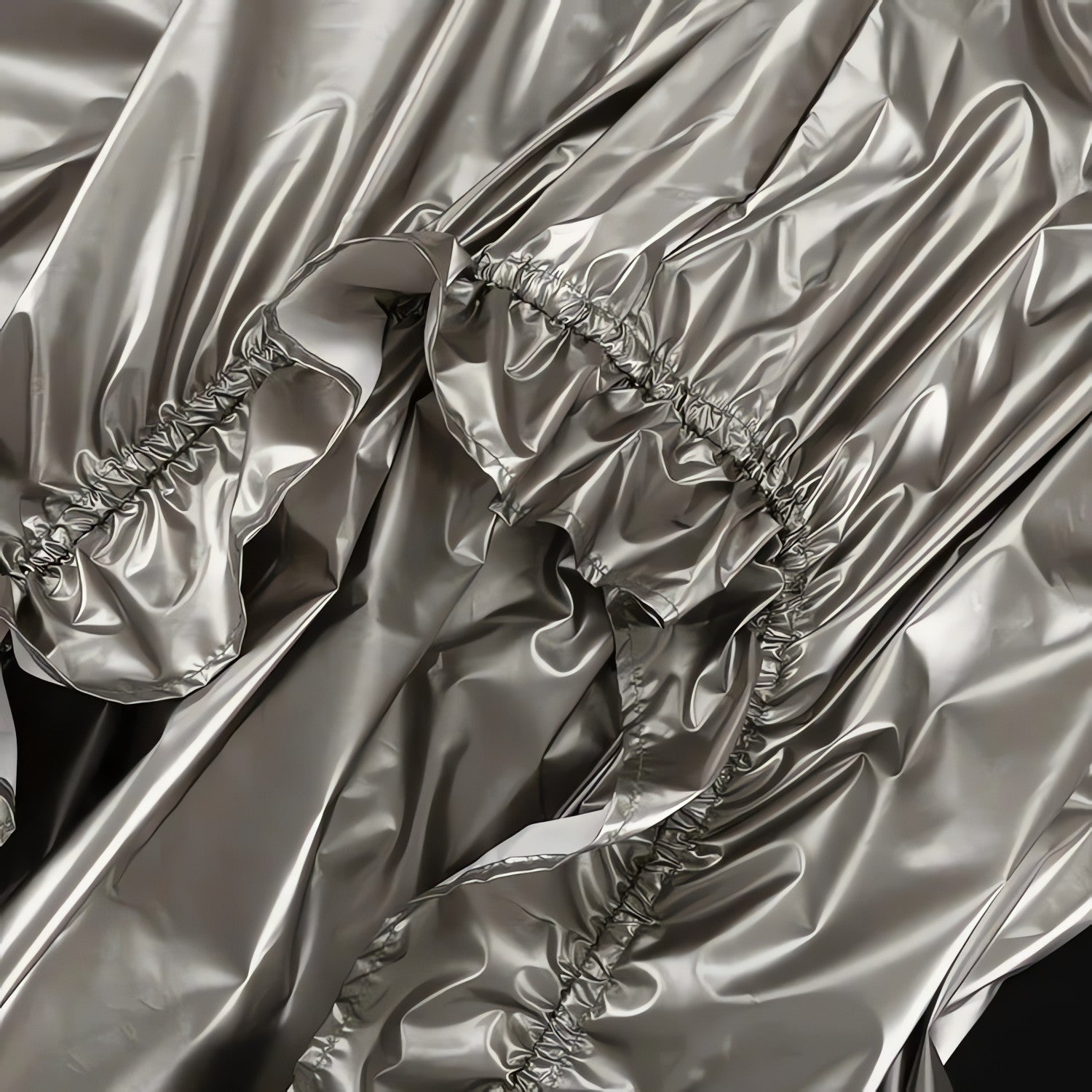 Cyberpunk Ruched Parachute Maxi Skirt - KAYSMAR