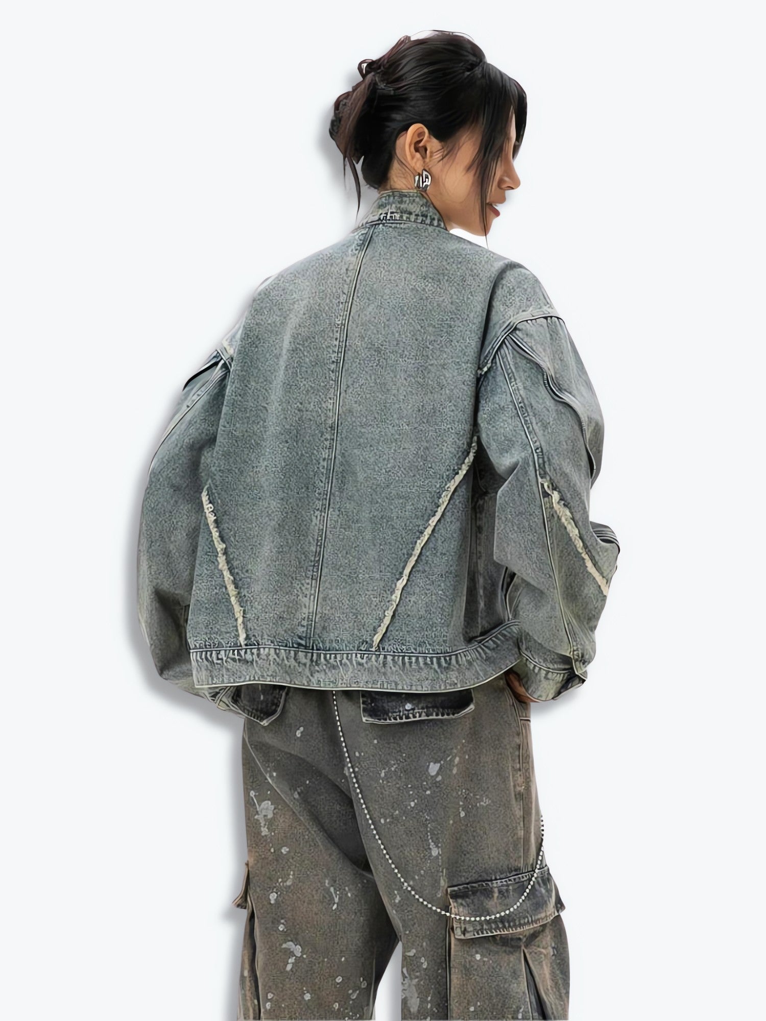 Cyberpunk Zip-Up Denim Jacket - KAYSMAR
