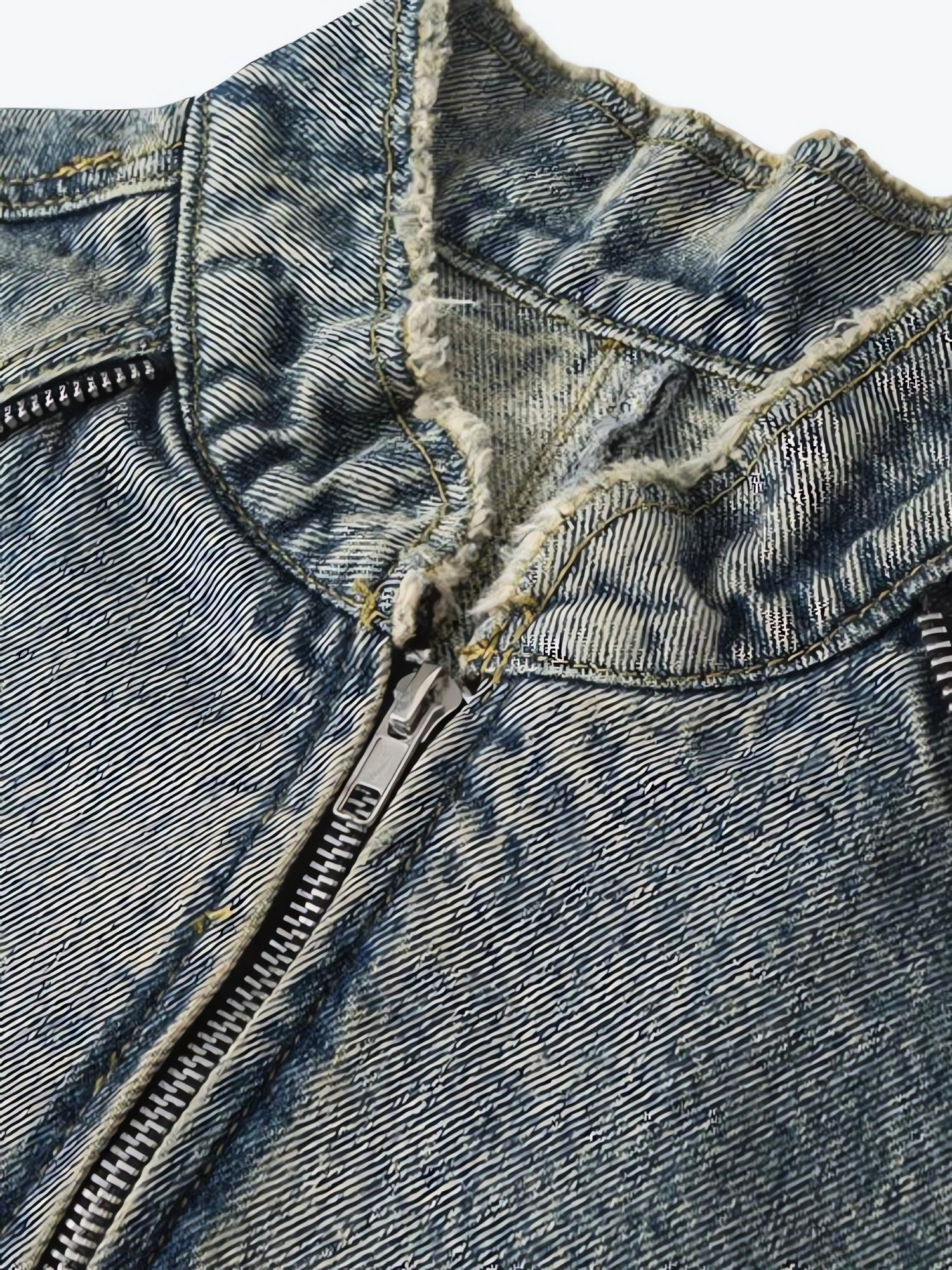 Cyberpunk Zip-Up Denim Jacket - KAYSMAR