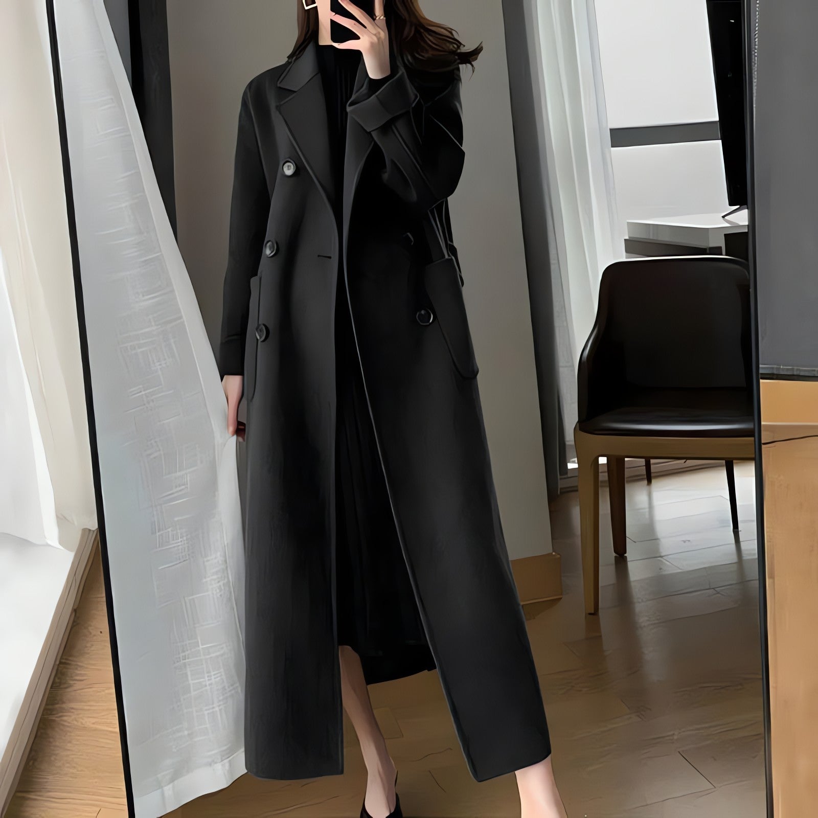 Dark Academia Belted Long Coat - KAYSMAR