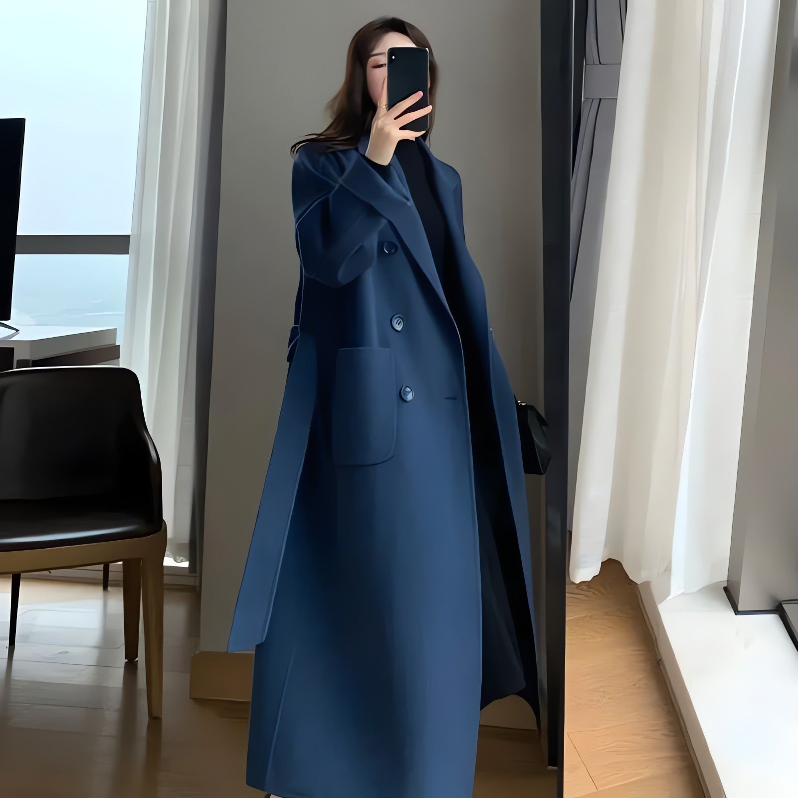 Dark Academia Belted Long Coat - KAYSMAR