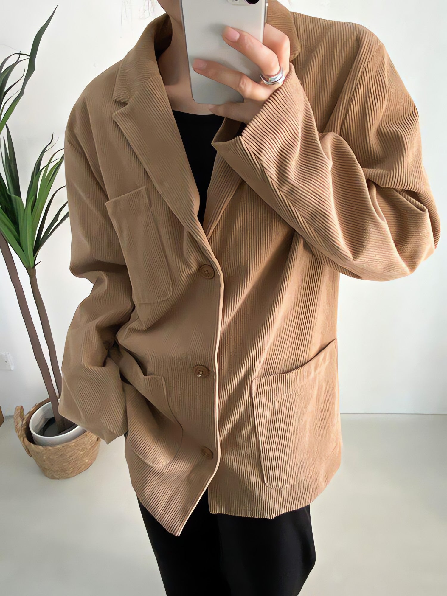 Dark Academia Corduroy Long Jacket - KAYSMAR