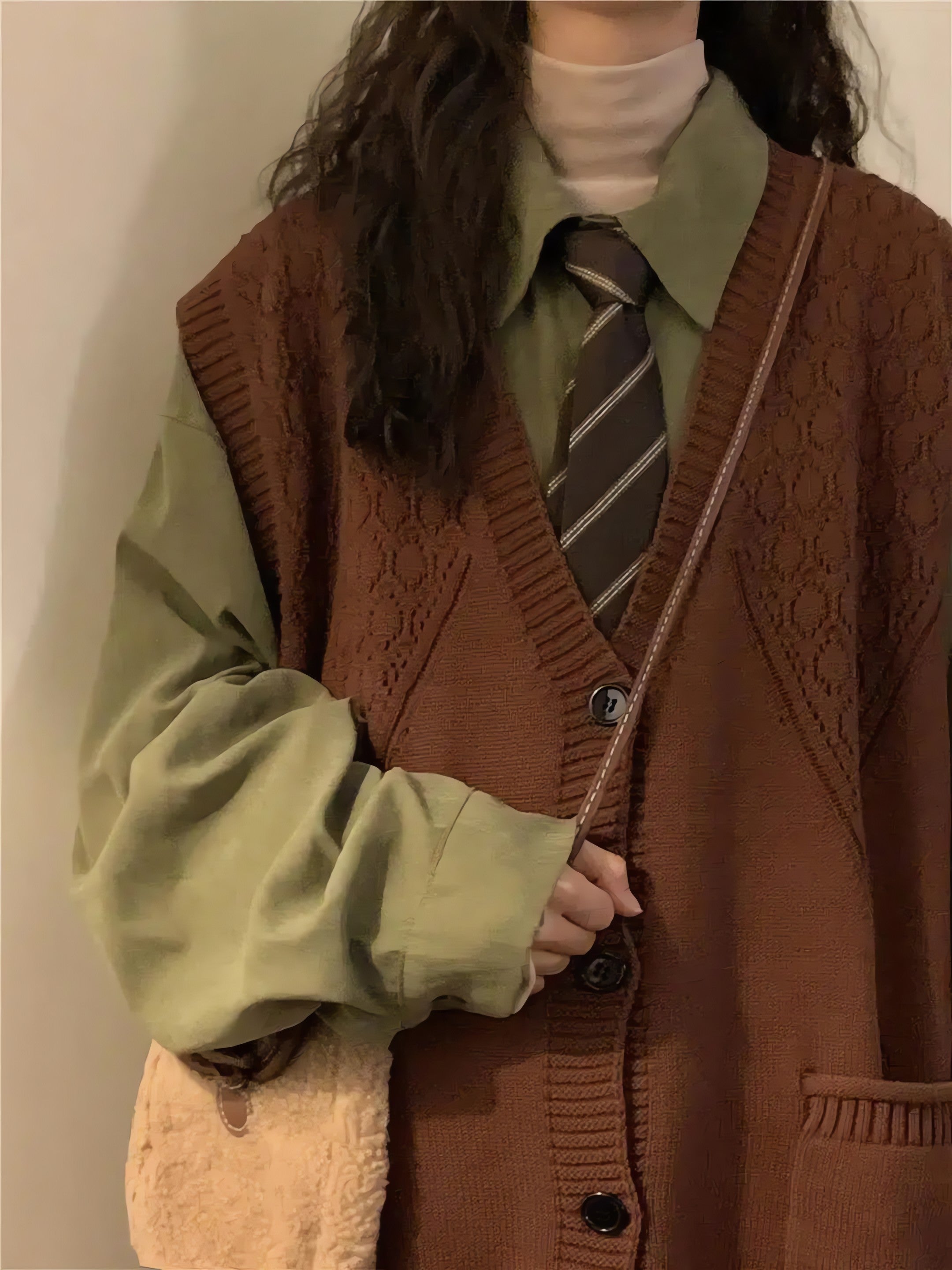 Dark Academia Deep V-Neck Sleeveless Cardigan - KAYSMAR