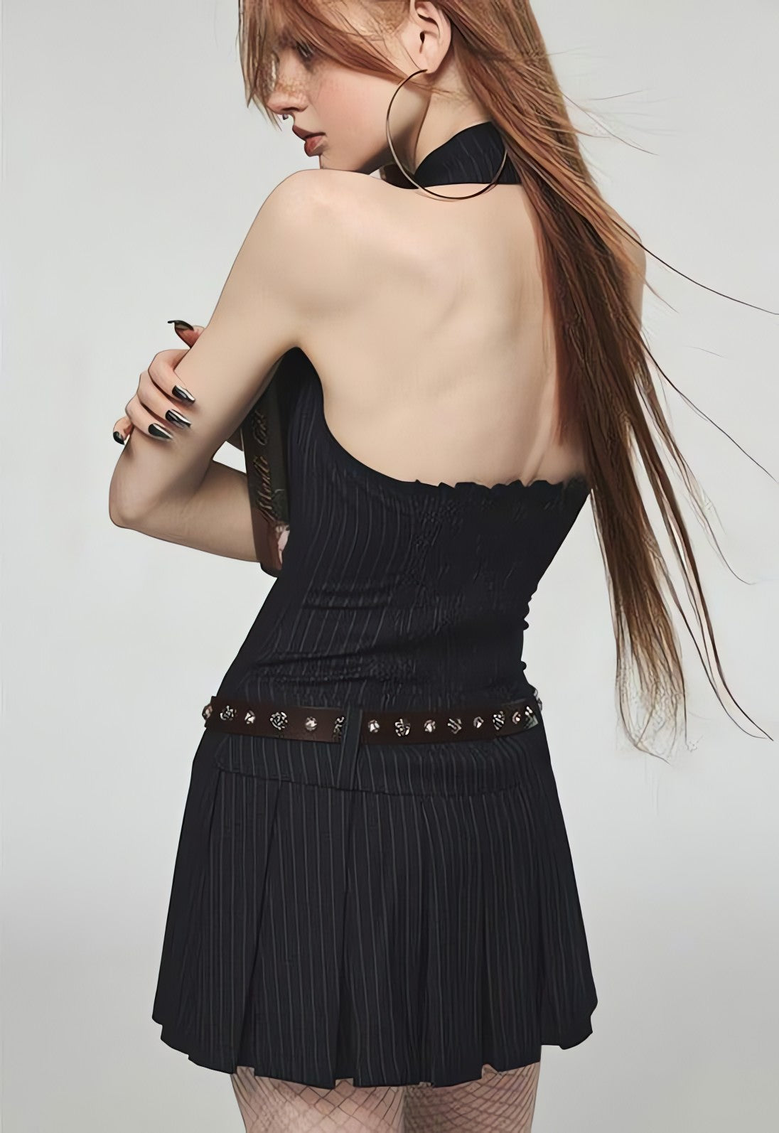 Dark Academia Halter Mini Dress - KAYSMAR