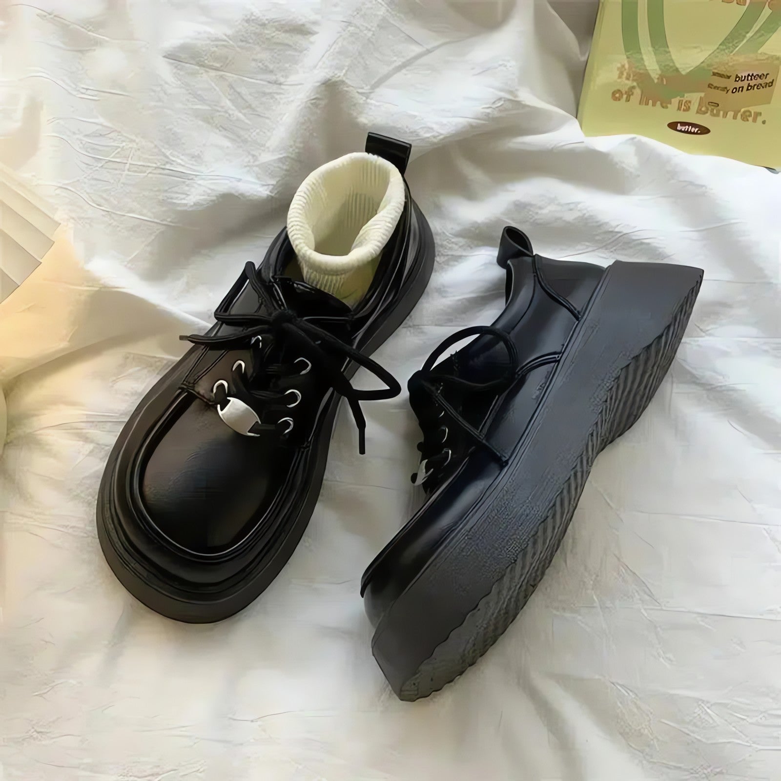 Dark Academia Lace Up Mary Jane Shoes - KAYSMAR