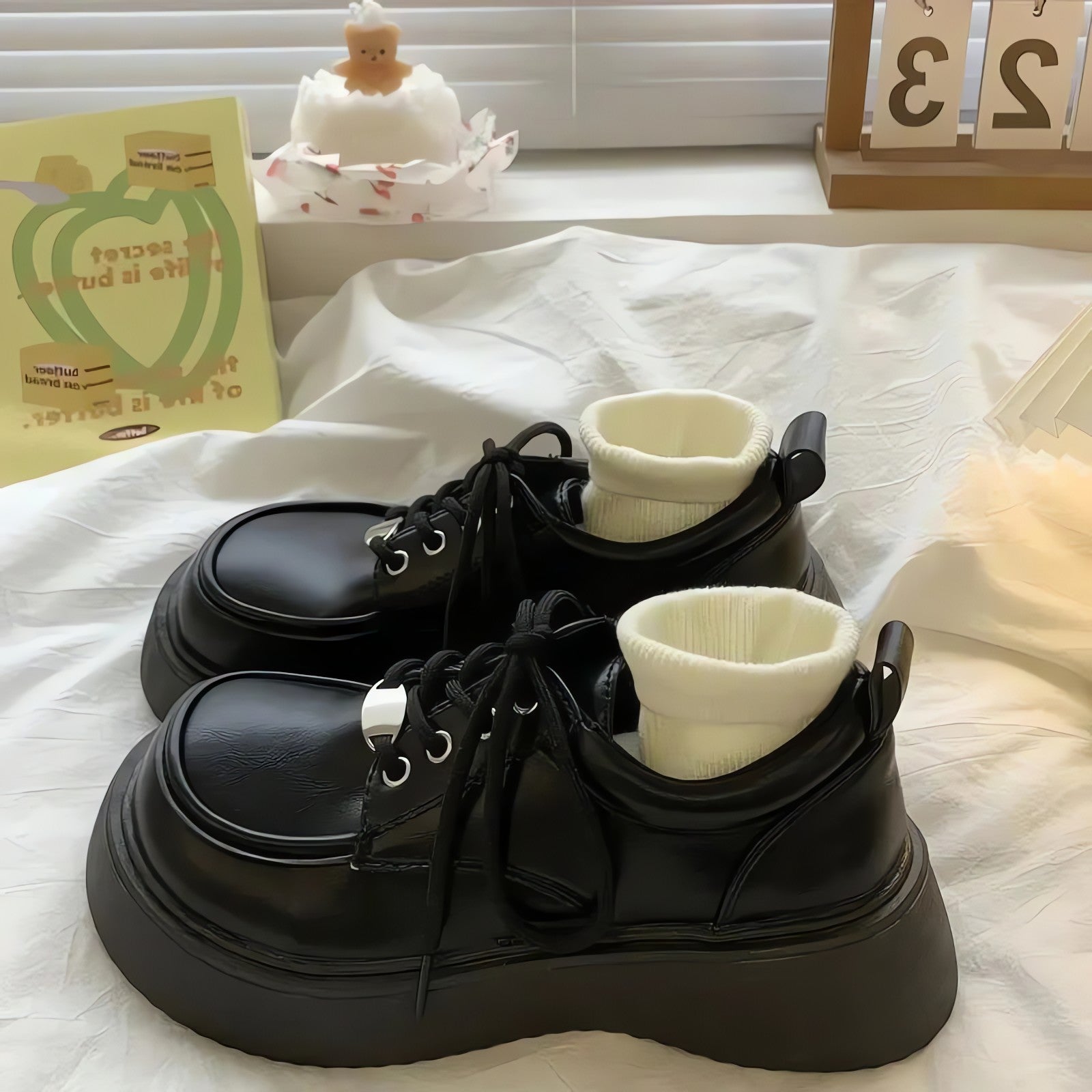 Dark Academia Lace Up Mary Jane Shoes - KAYSMAR