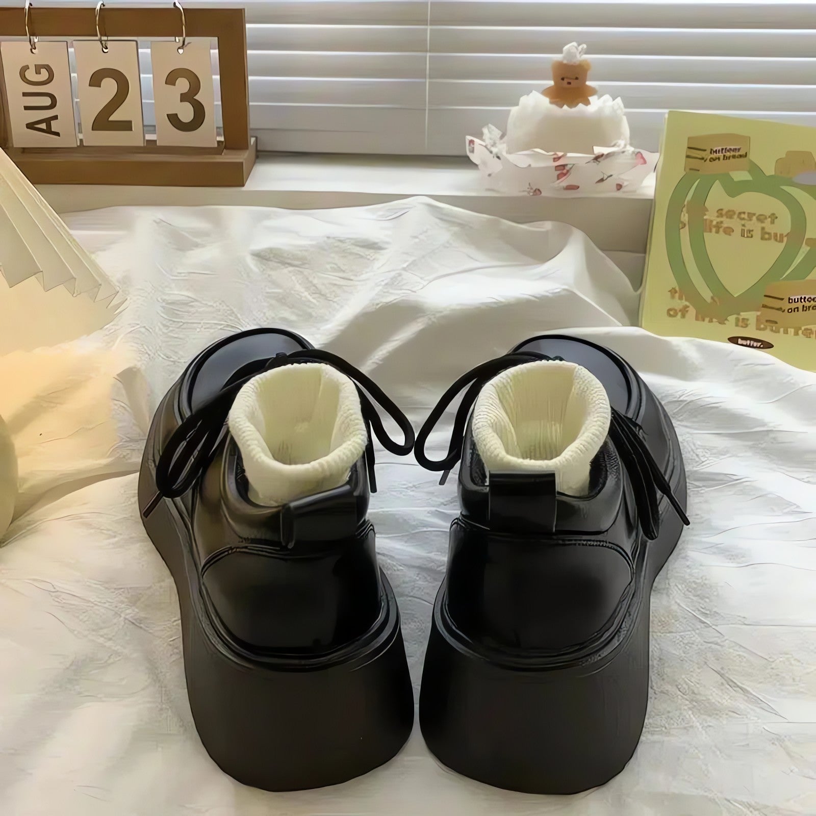 Dark Academia Lace Up Mary Jane Shoes - KAYSMAR