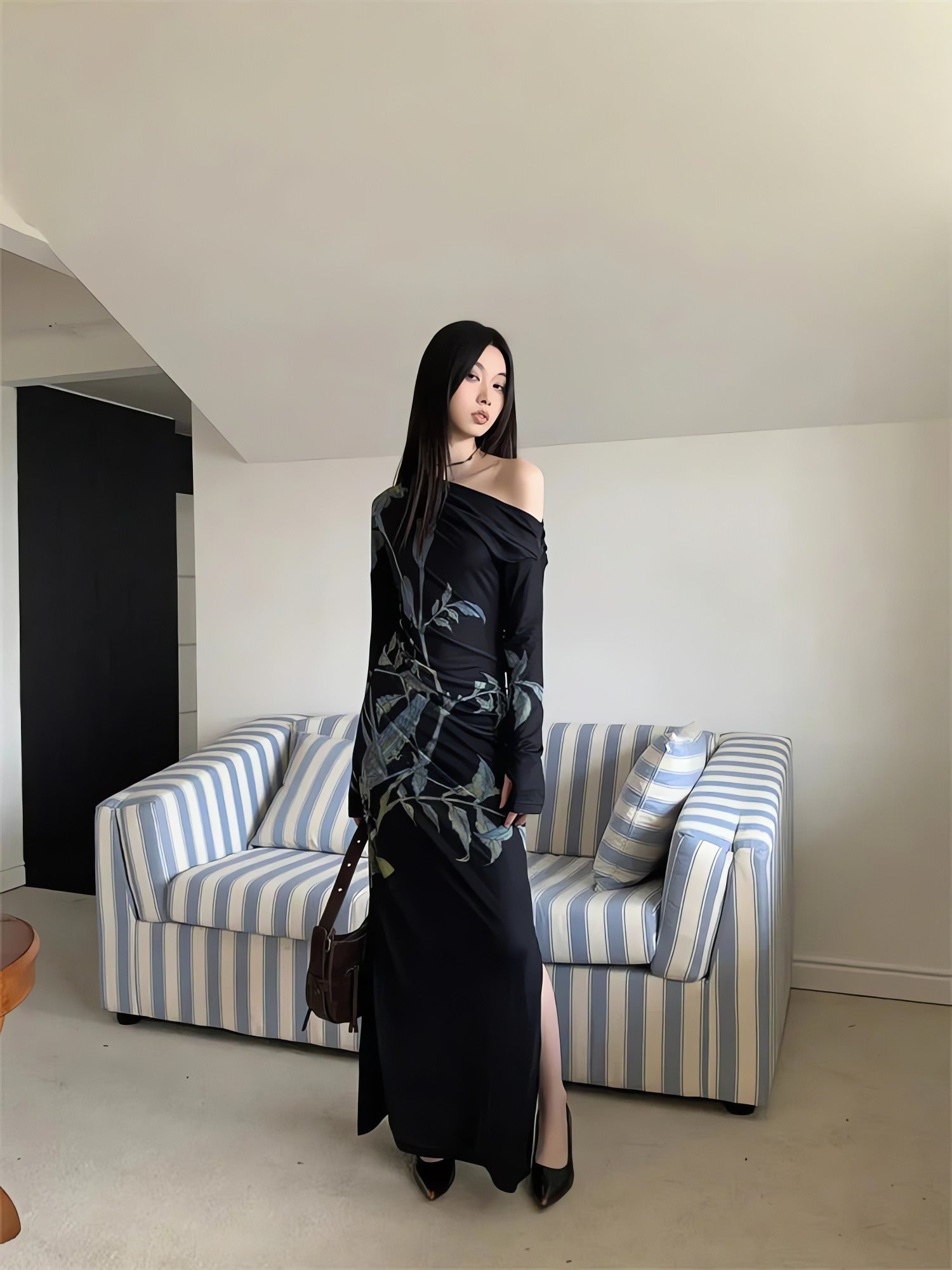 Dark Fairy One Shoulder Maxi Dress - KAYSMAR