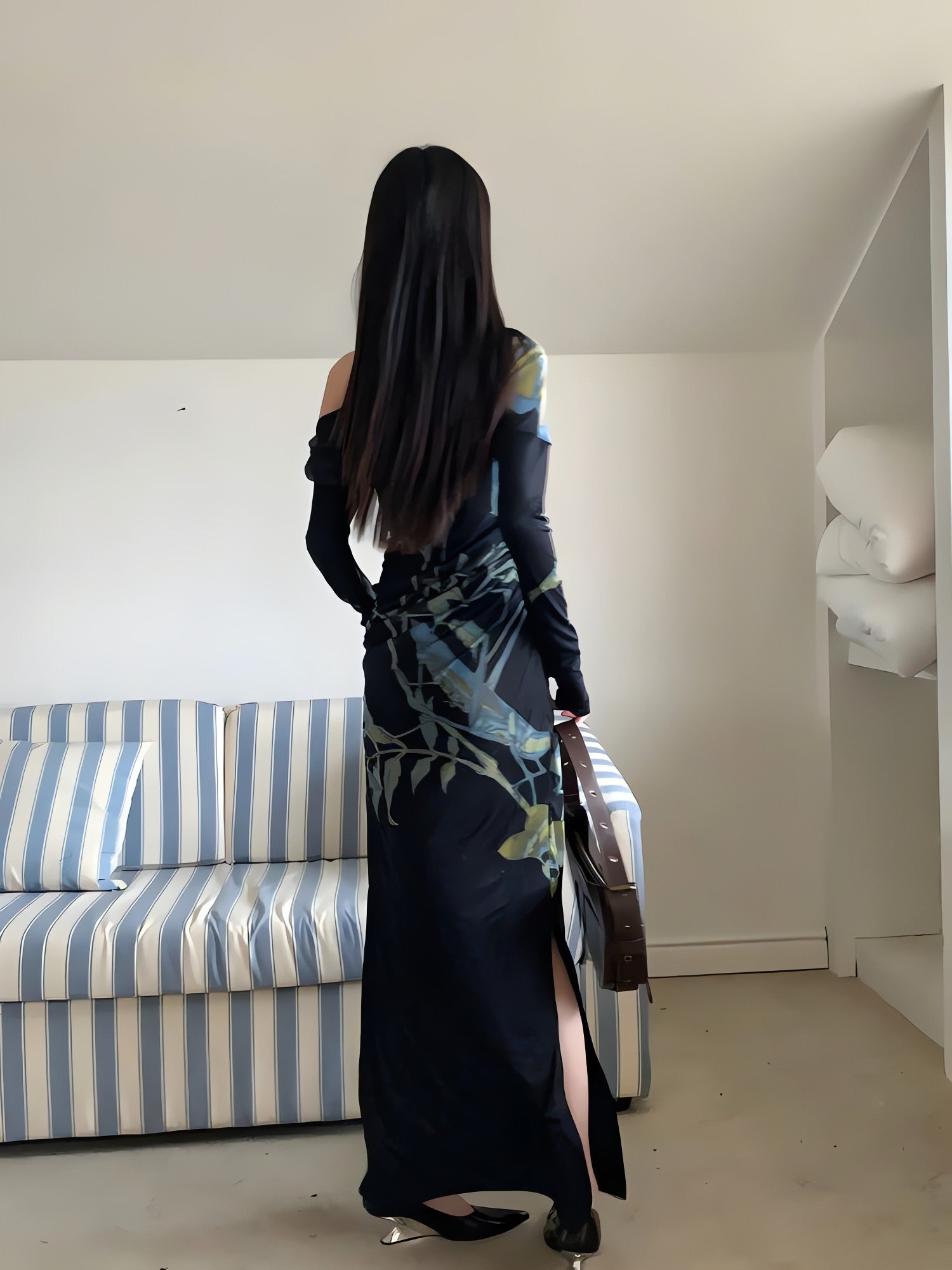 Dark Fairy One Shoulder Maxi Dress - KAYSMAR