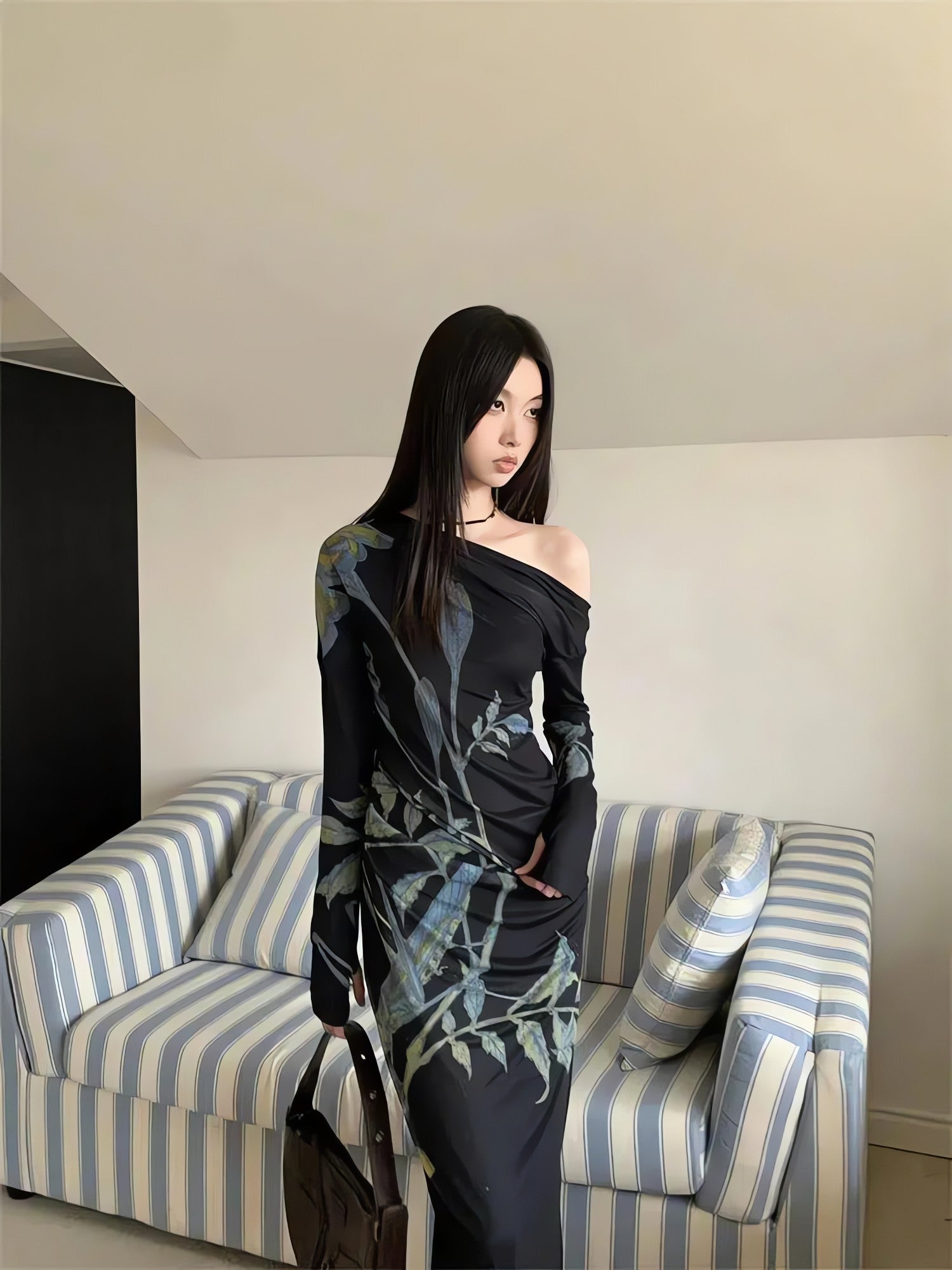 Dark Fairy One Shoulder Maxi Dress - KAYSMAR