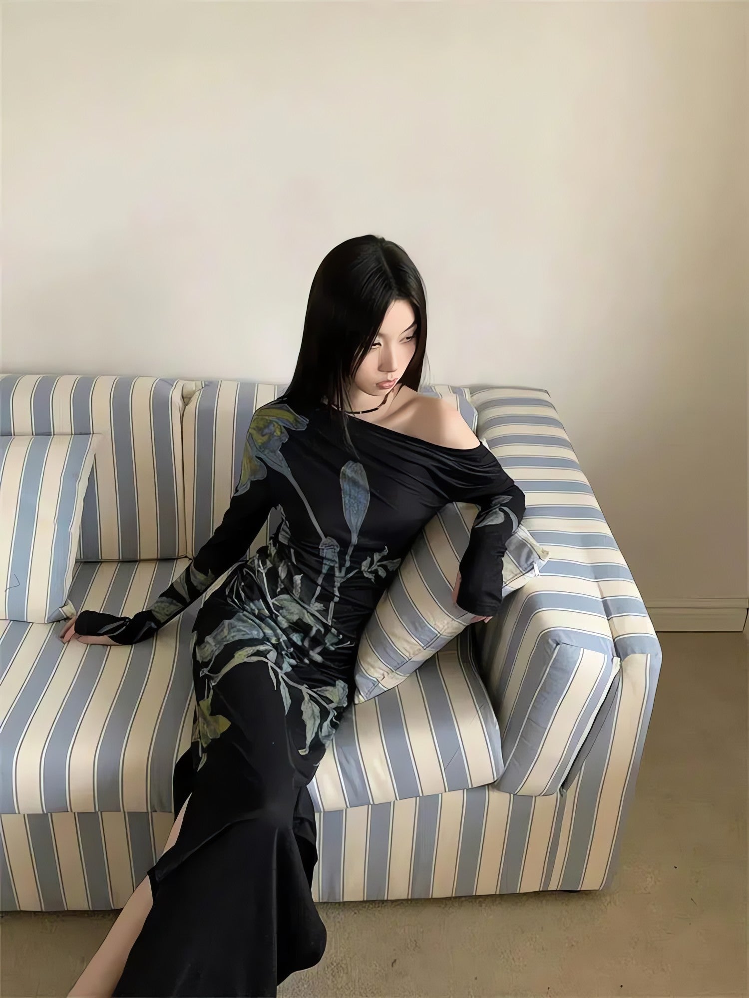 Dark Fairy One Shoulder Maxi Dress - KAYSMAR