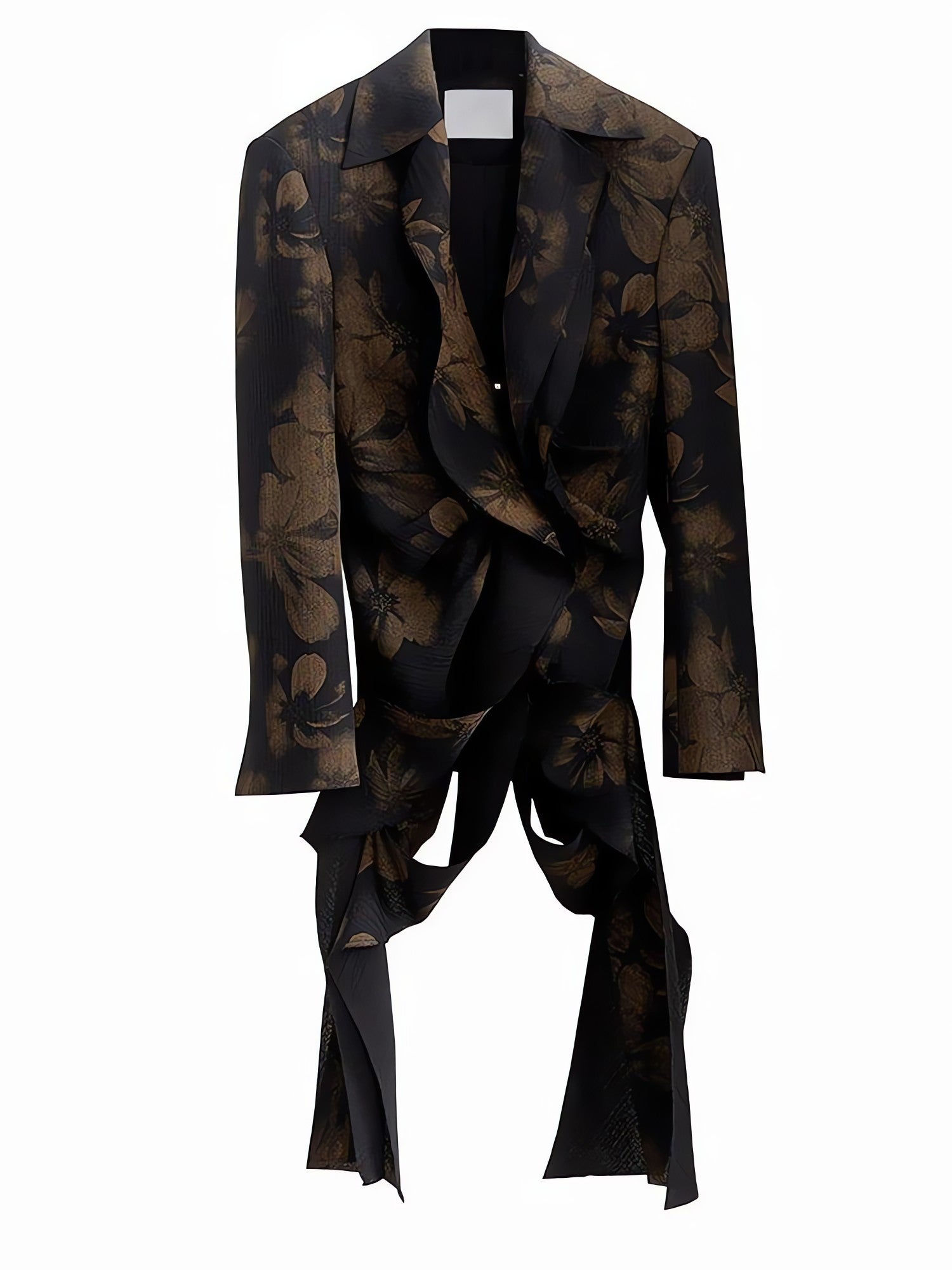 Dark Floral Asymmetric Blazer - KAYSMAR