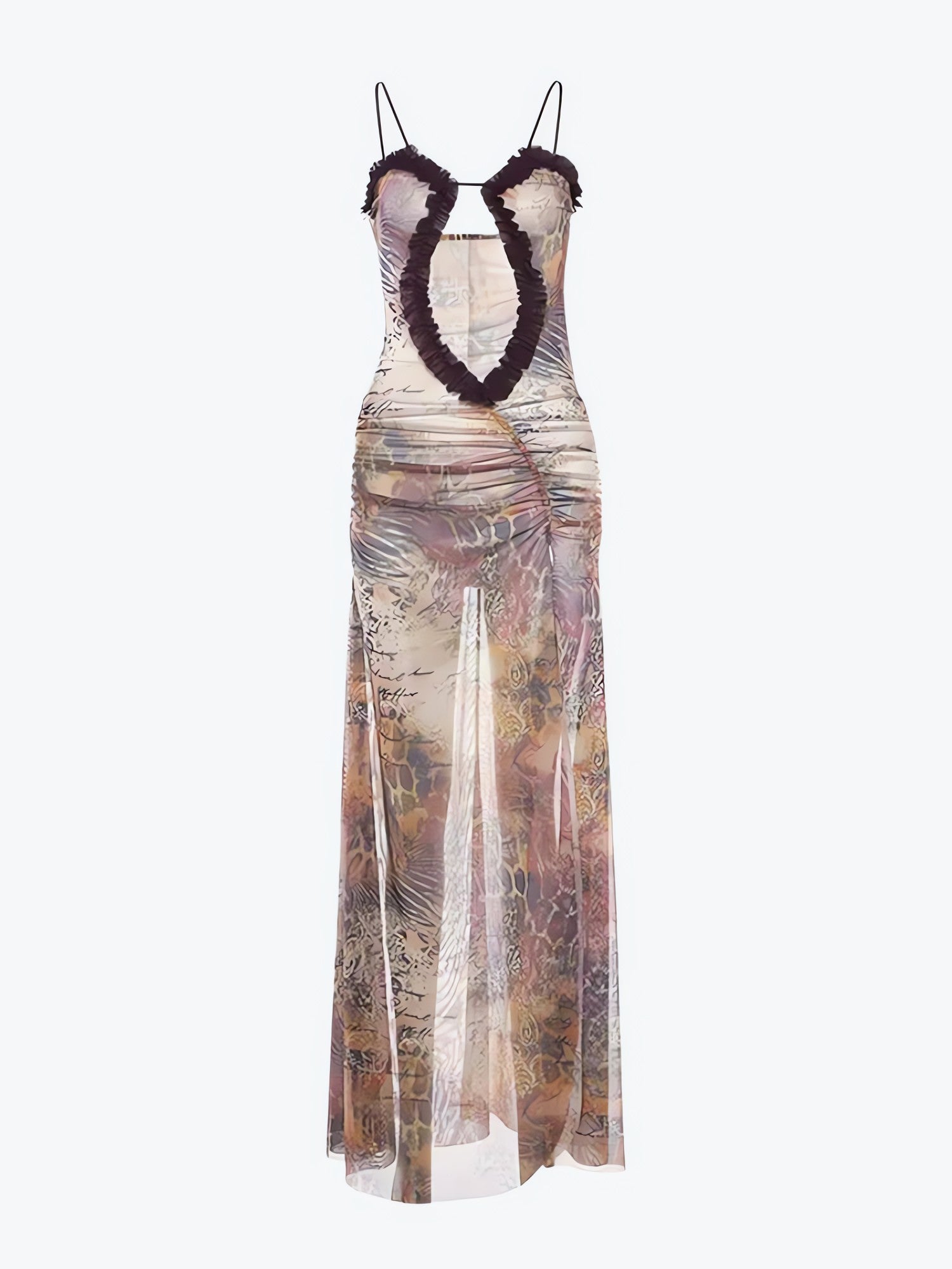 Deep Plunge Slit Maxi Dress - KAYSMAR