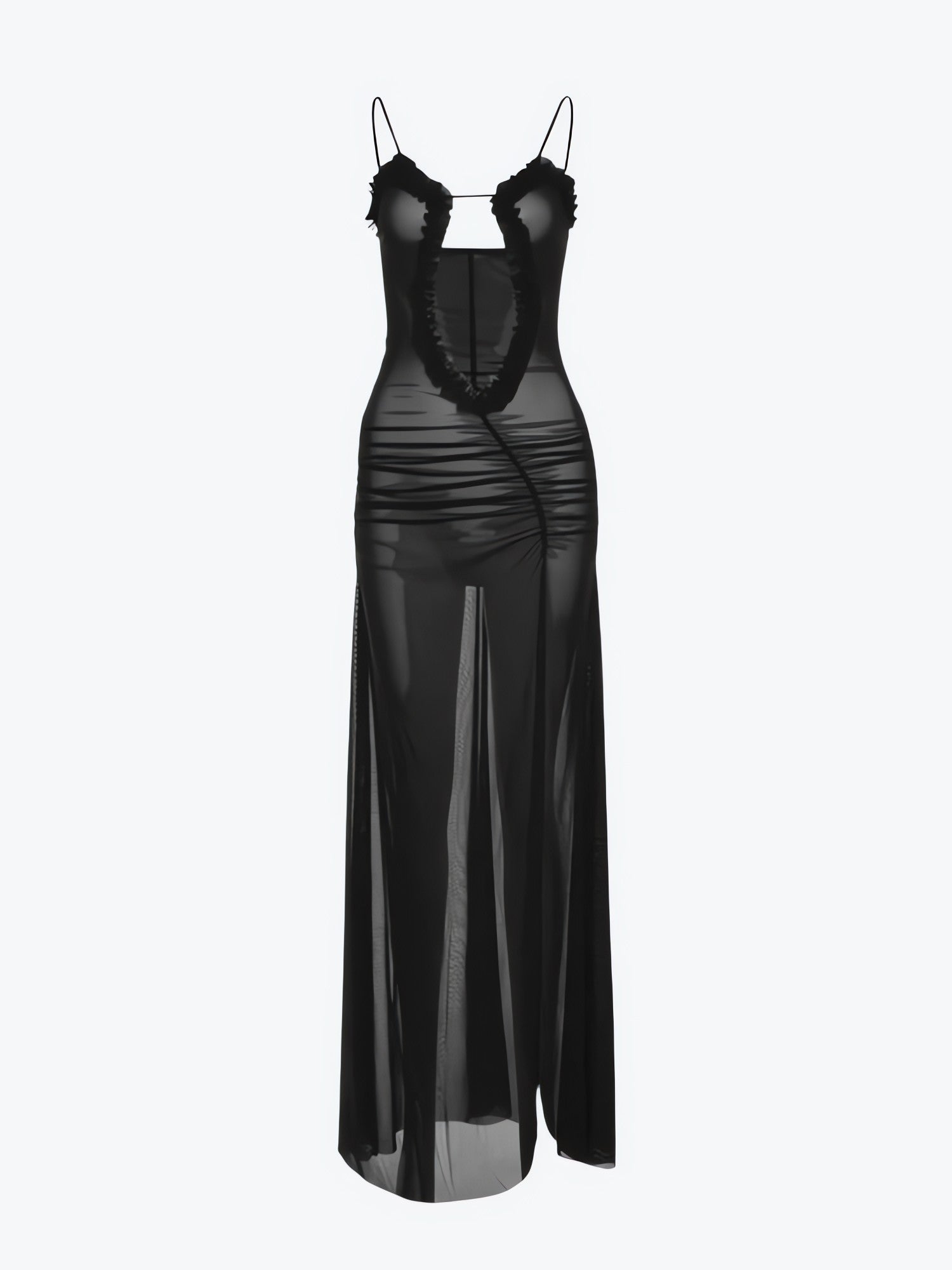 Deep Plunge Slit Maxi Dress - KAYSMAR