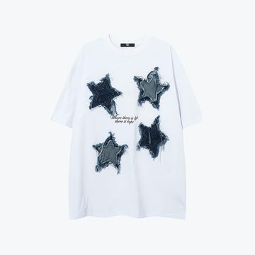 Denim Star Patchwork Tee - KAYSMAR