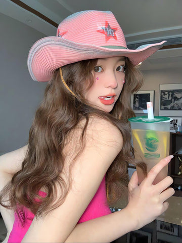 Disco Cowgirl Adjustable Star Printed Hat - KAYSMAR