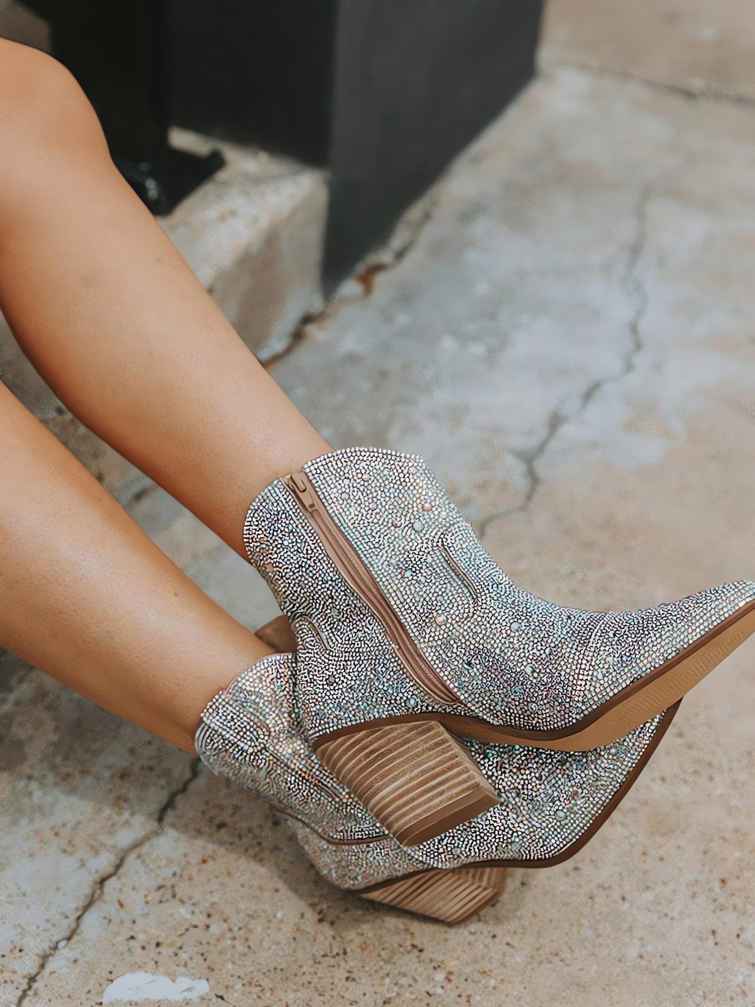 Disco Cowgirl Rhinestone Western Boots - KAYSMAR
