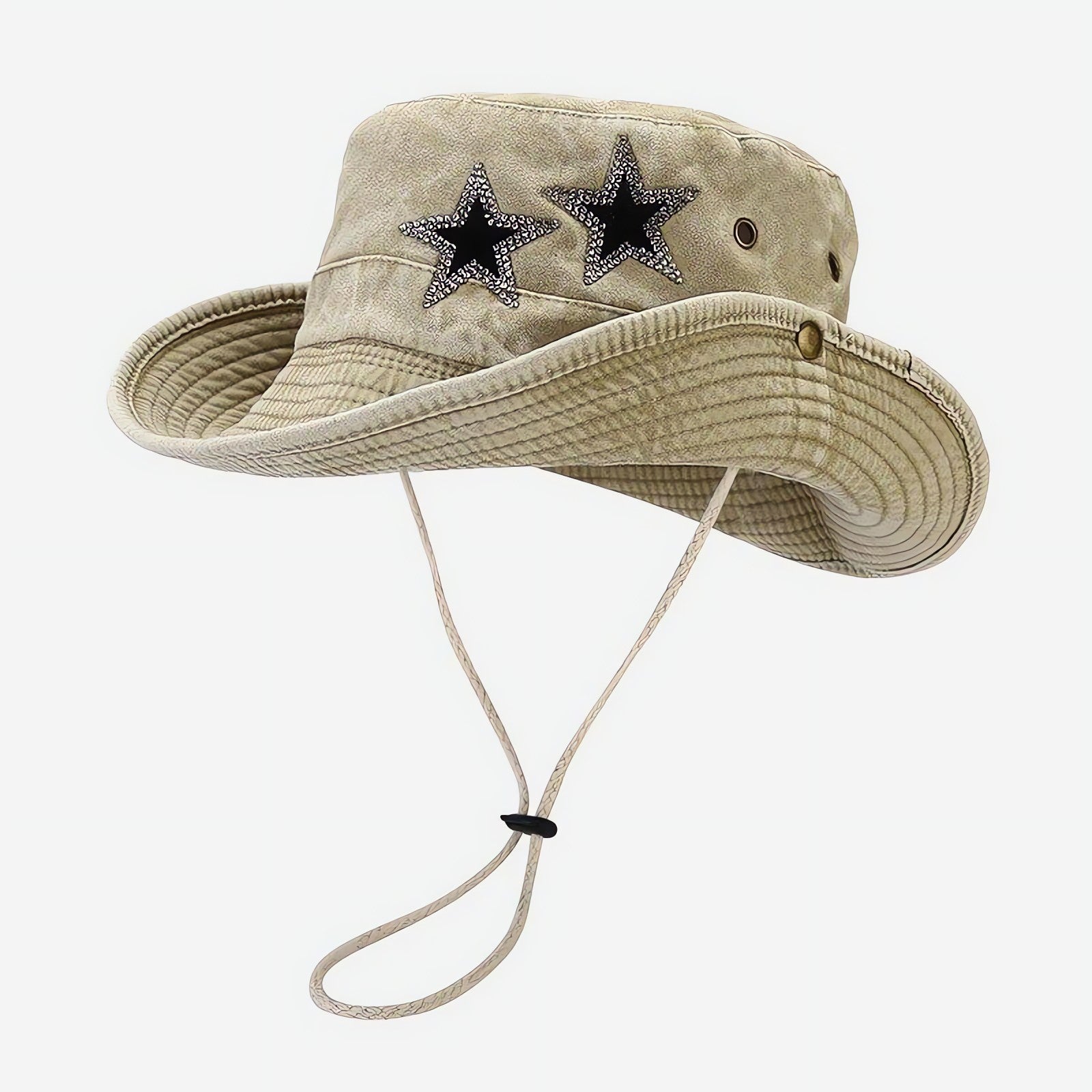 Disco Cowgirl Star Printed Denim Hat - KAYSMAR