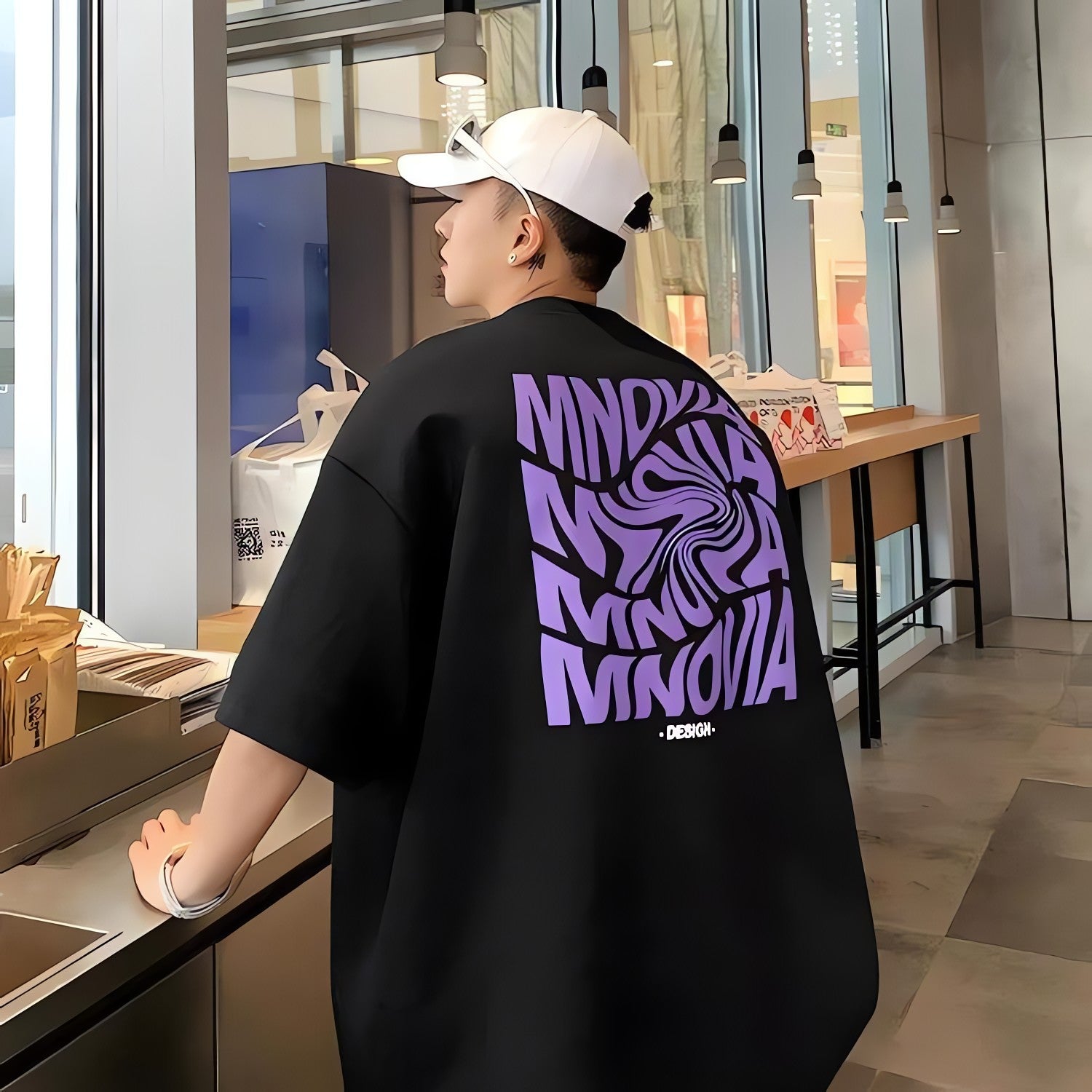 Distorted Text Graphic Tee - KAYSMAR