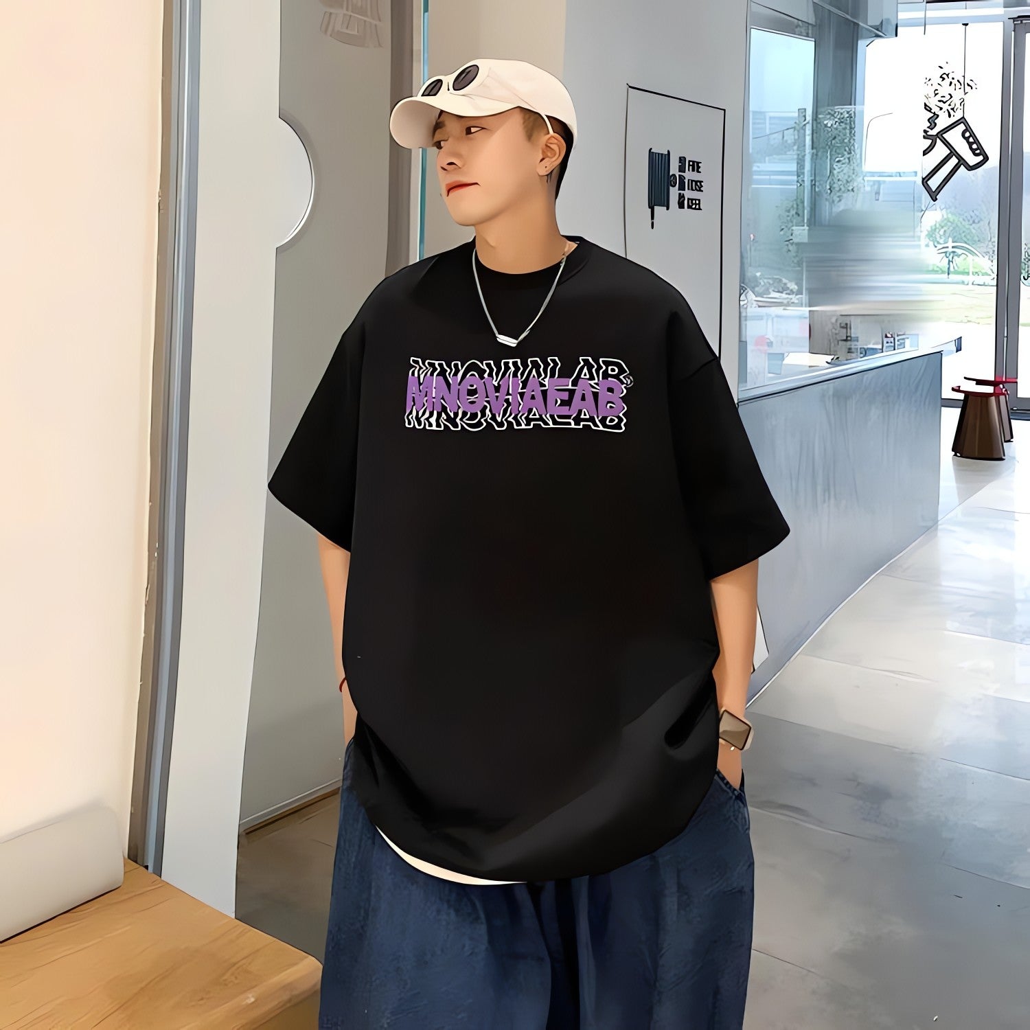 Distorted Text Graphic Tee - KAYSMAR