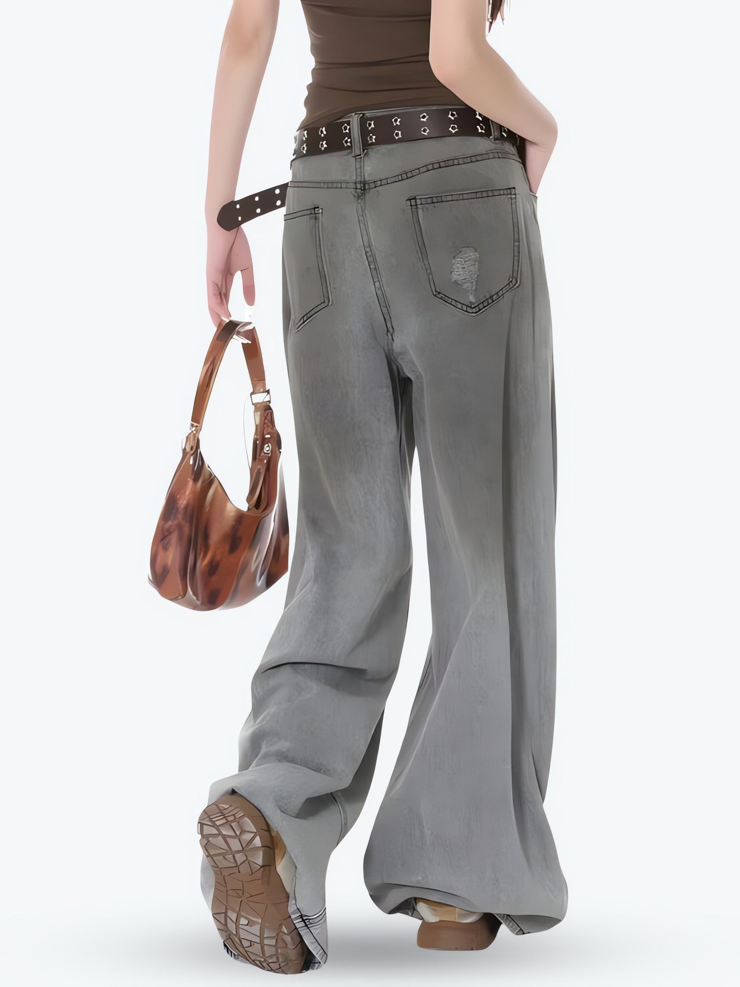 Distressed Wide Leg Jeans - KAYSMAR