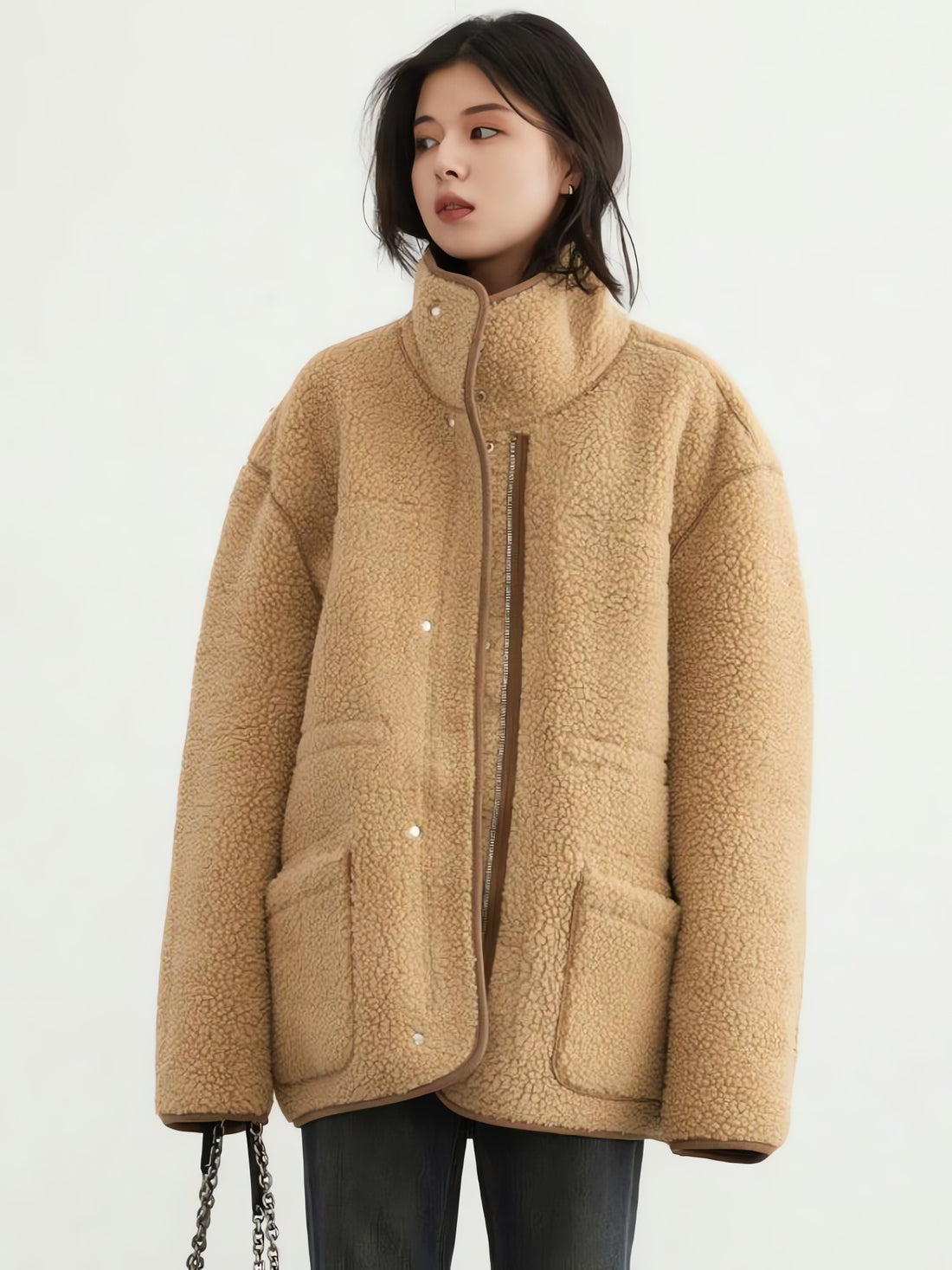 Double Faced Faux Leather Jacket - KAYSMAR