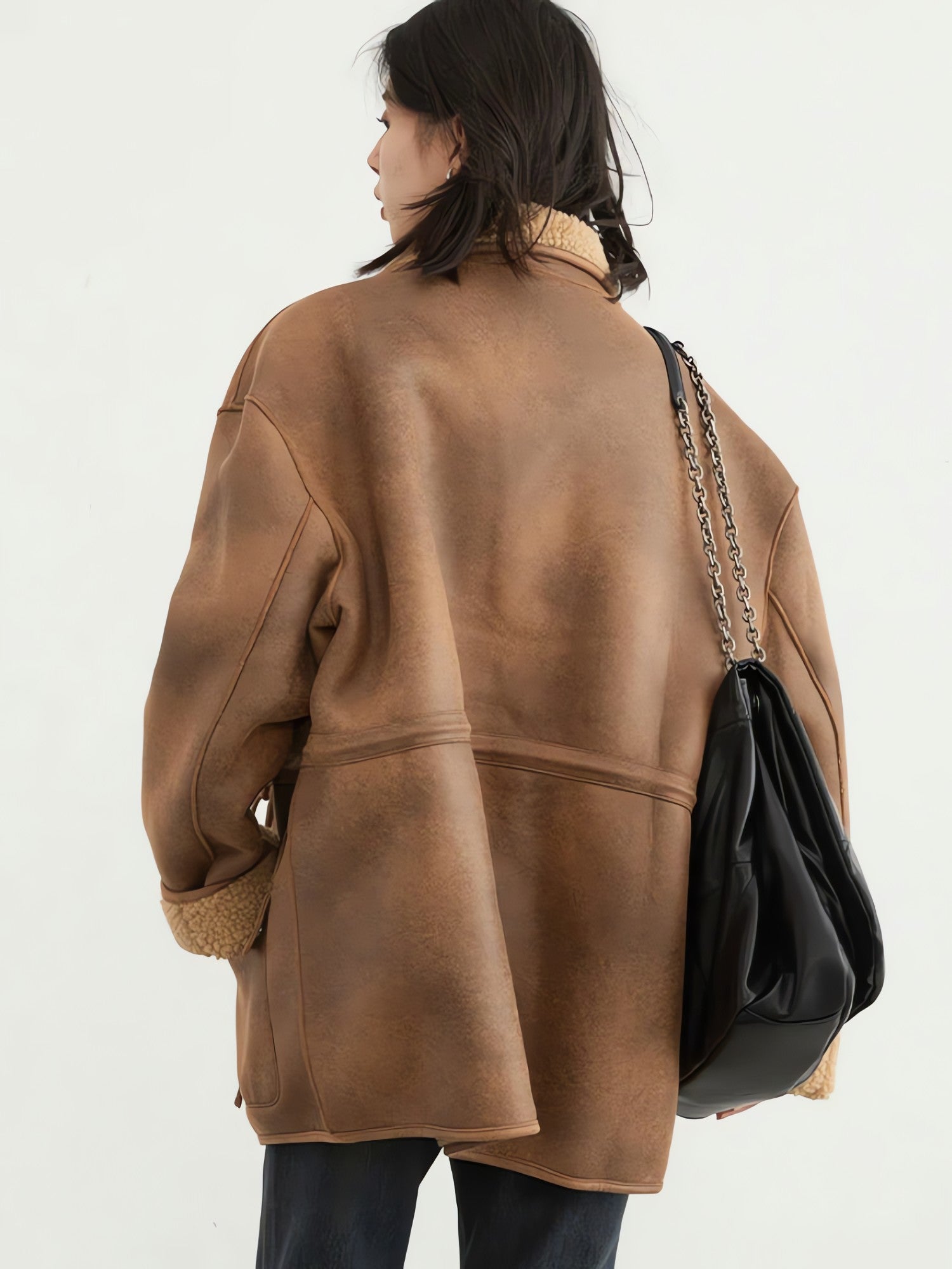 Double Faced Faux Leather Jacket - KAYSMAR