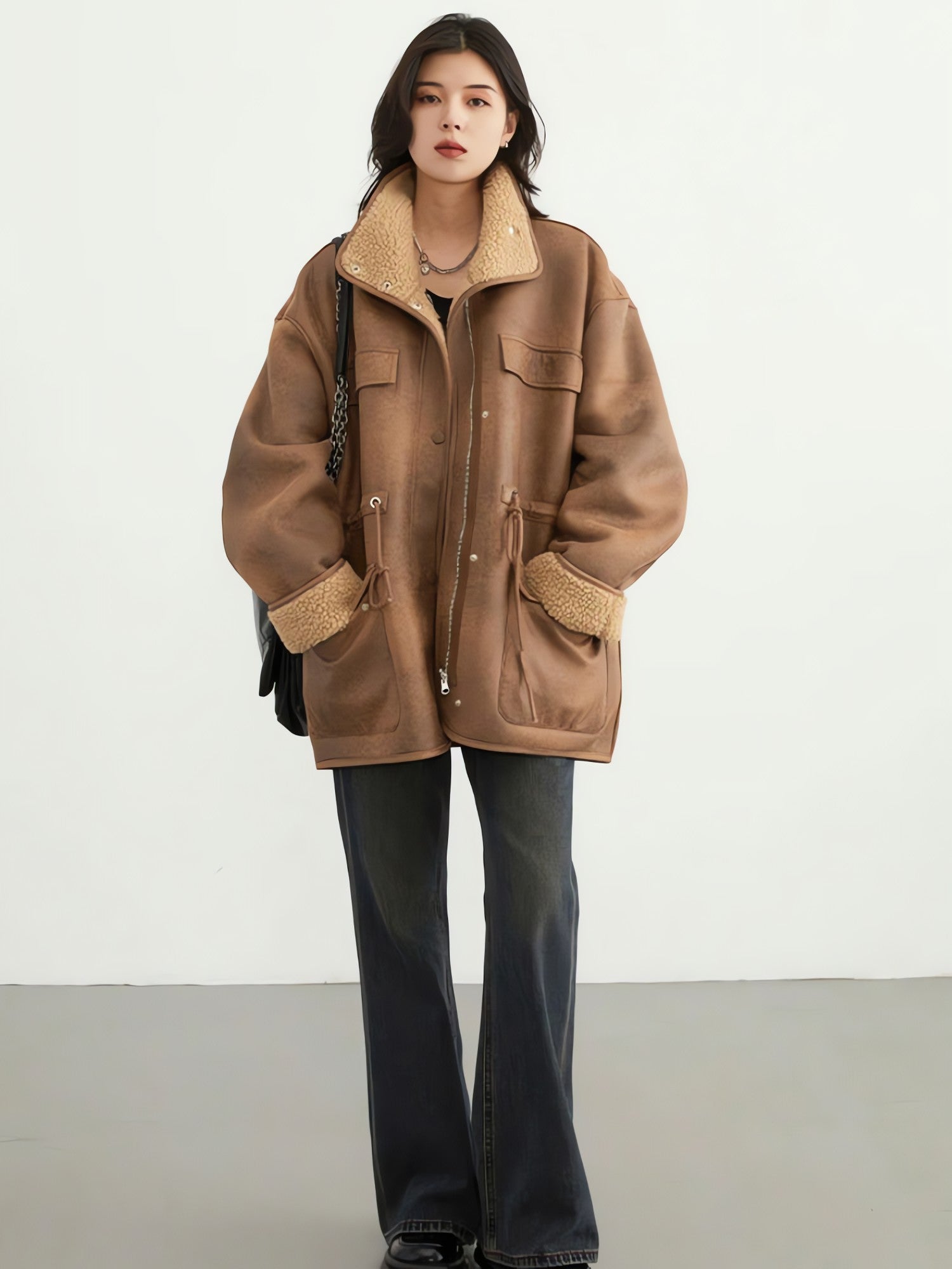 Double Faced Faux Leather Jacket - KAYSMAR