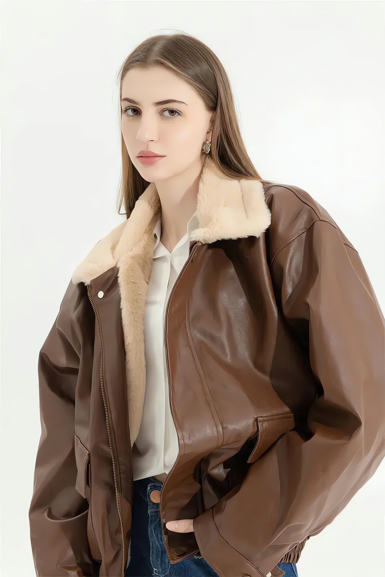 Double-Faced Faux Leather & Fur Jacket - KAYSMAR