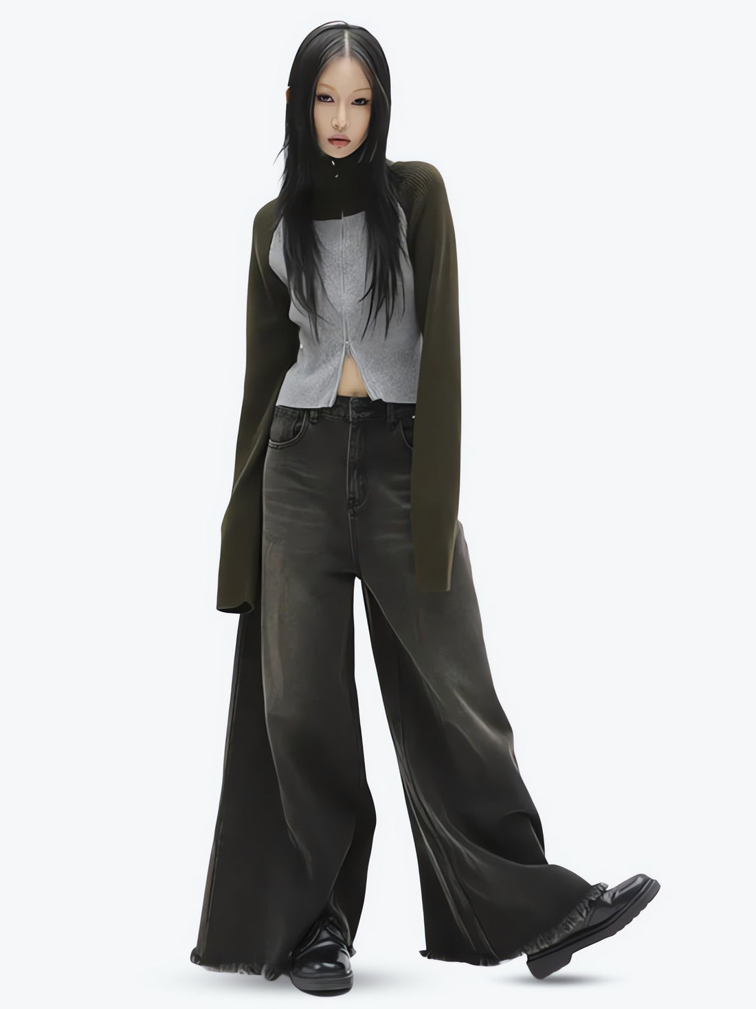 Double Zip-Up Ribbed Cardigan - KAYSMAR