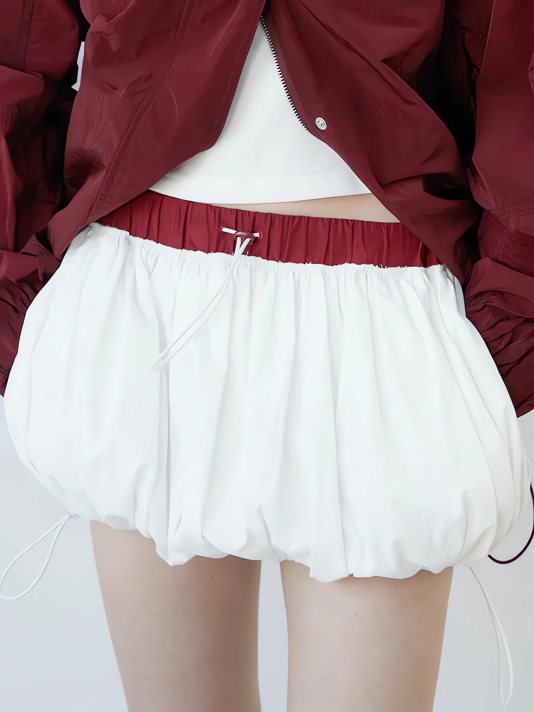 Drawstring Bubble Mini Skirt - KAYSMAR