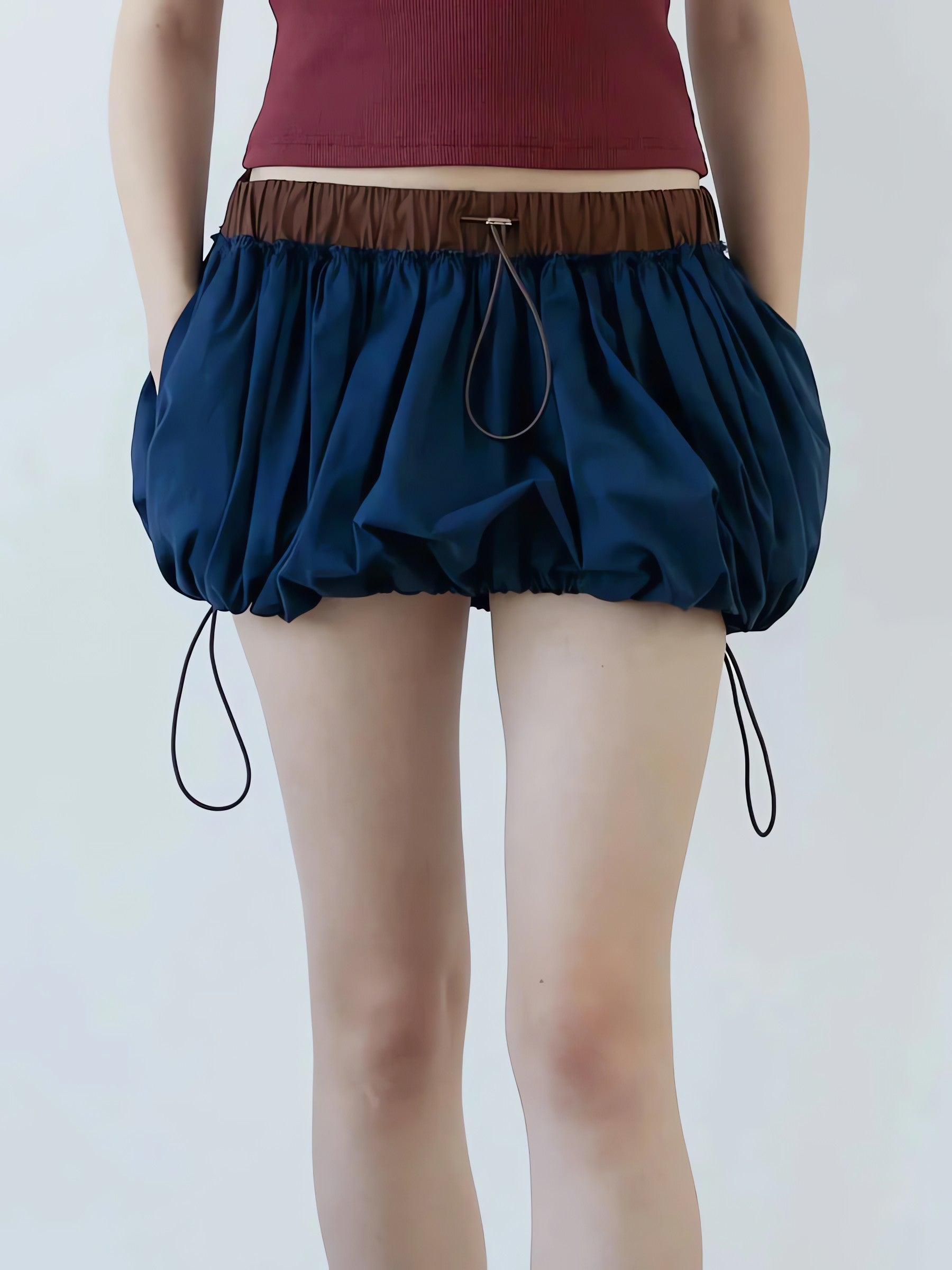 Drawstring Bubble Mini Skirt - KAYSMAR