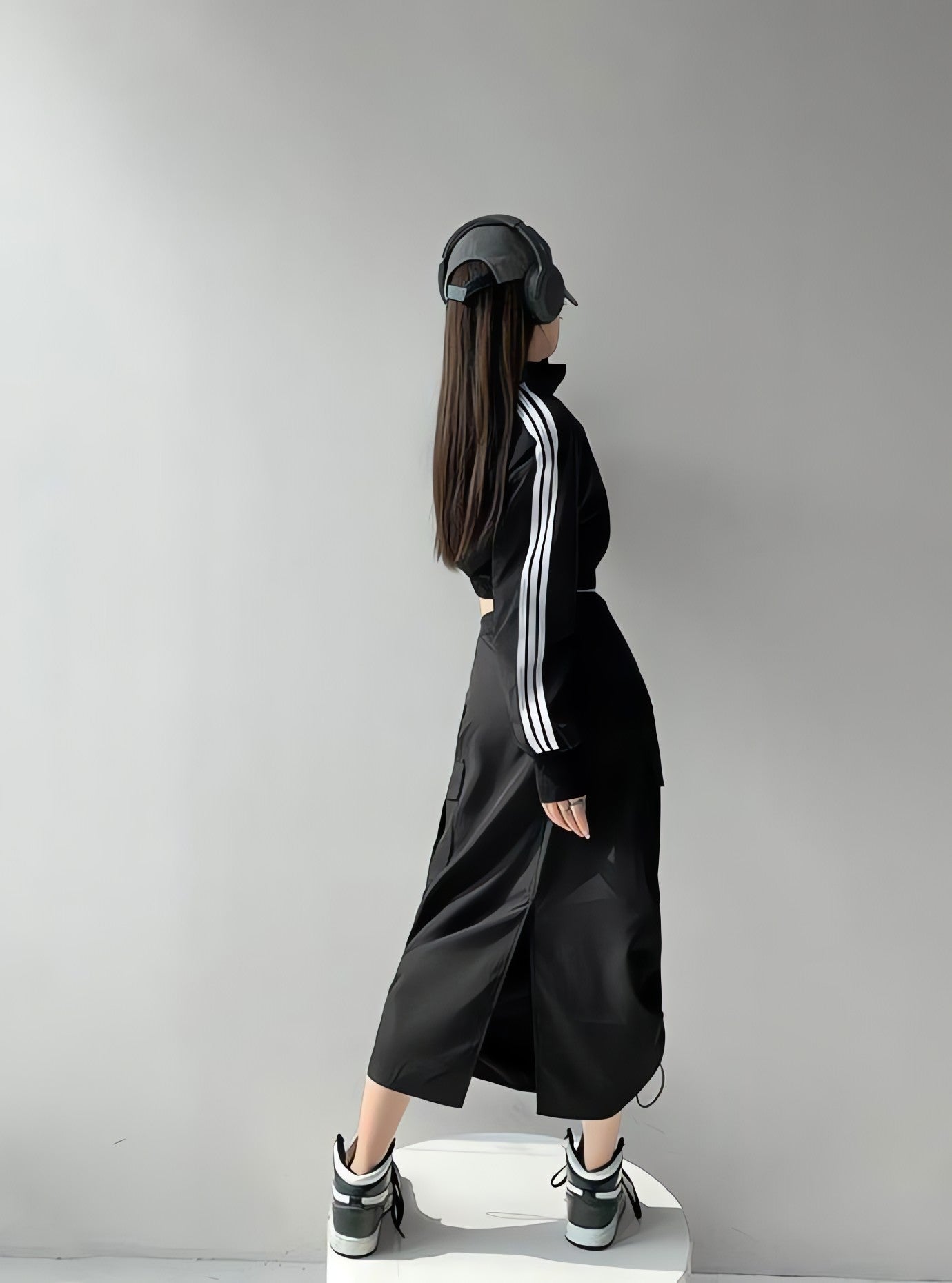 Drawstring Parachute Midi Skirt - KAYSMAR