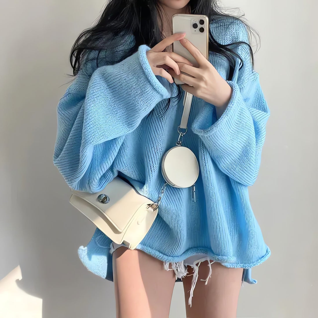 Extra Long Sleeve Loose Sweater - KAYSMAR