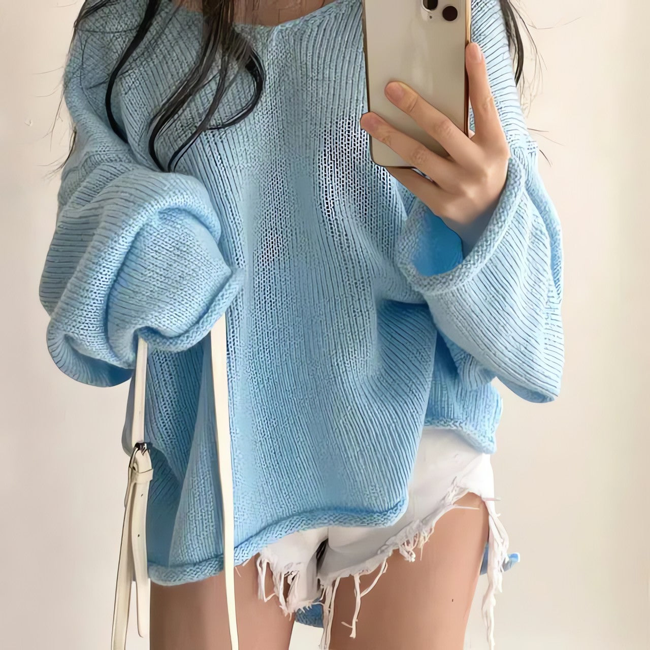 Extra Long Sleeve Loose Sweater - KAYSMAR