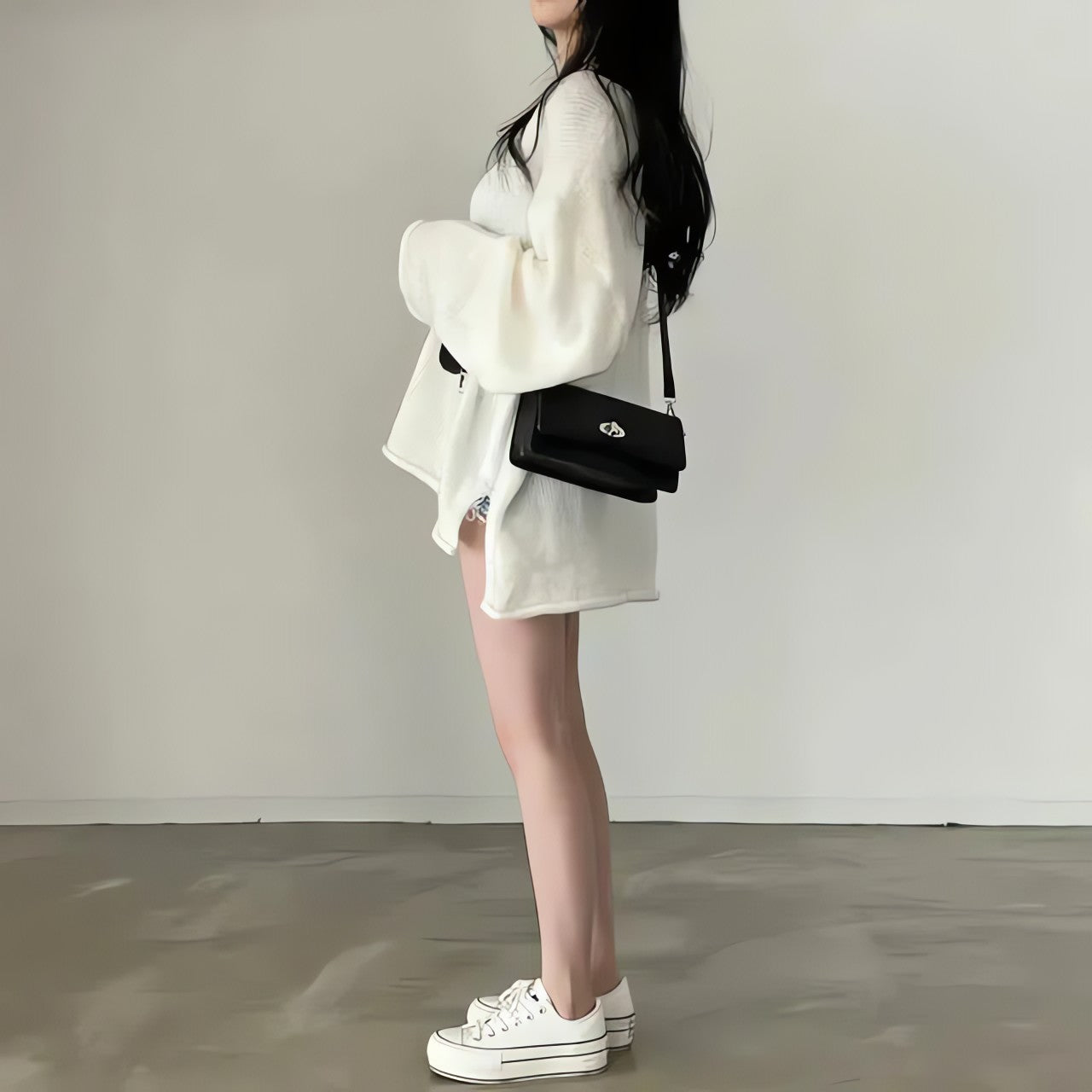 Extra Long Sleeve Loose Sweater - KAYSMAR