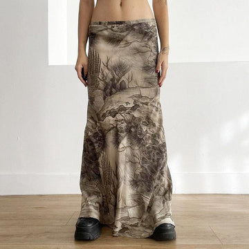 Fairy Grunge Forest Maxi Skirt - KAYSMAR