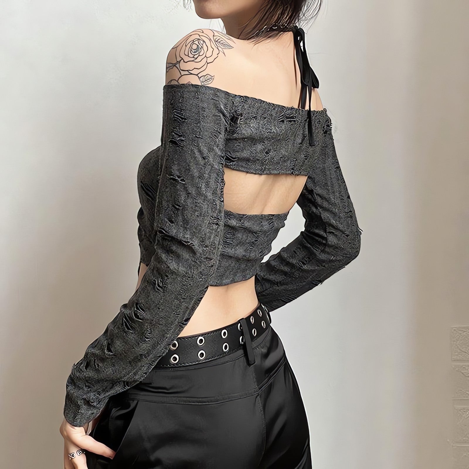 Fairy Grunge Detachable Sleeve Halter Top - KAYSMAR