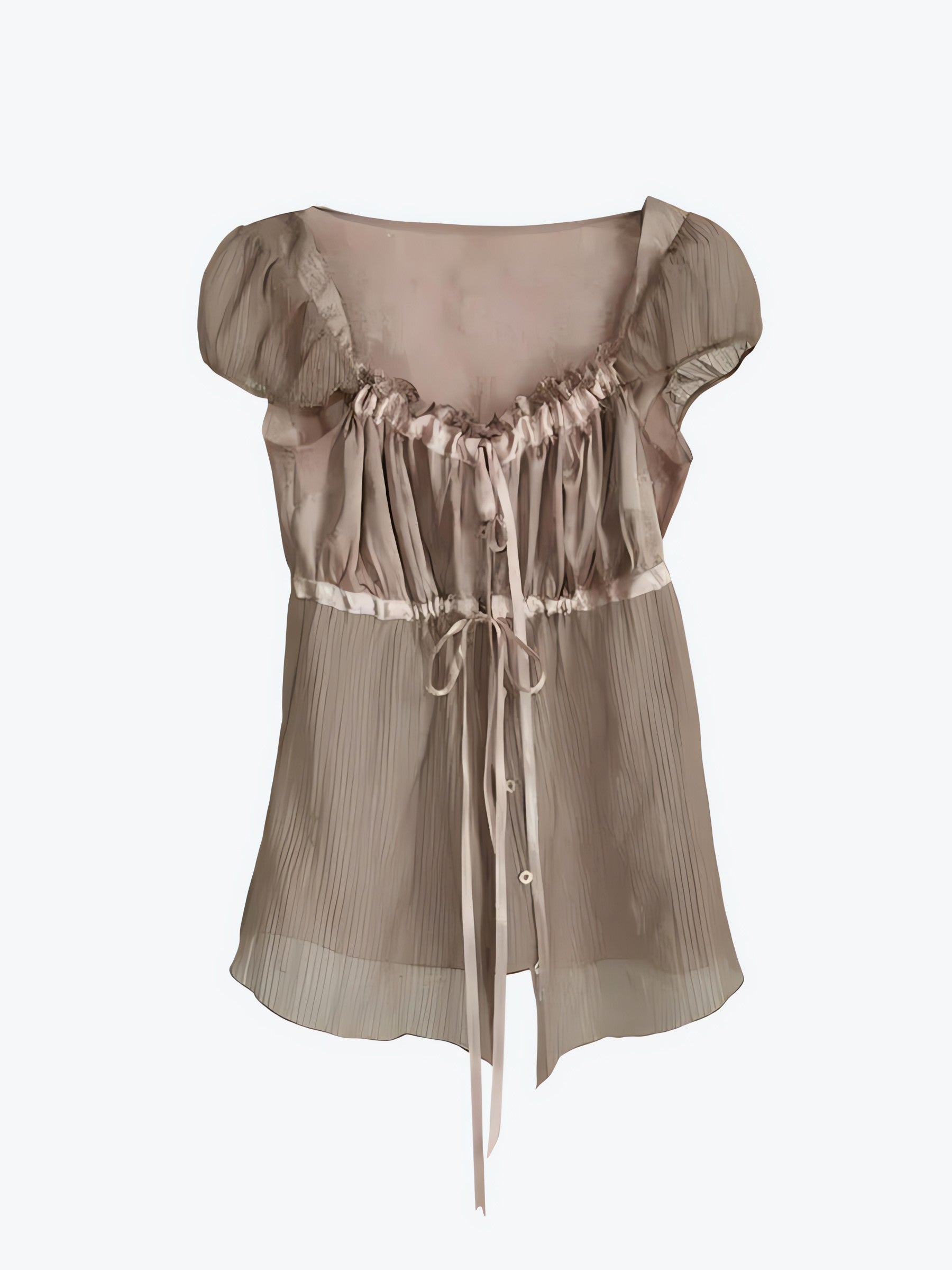 Fairy Grunge Sheer Ruched Top - KAYSMAR